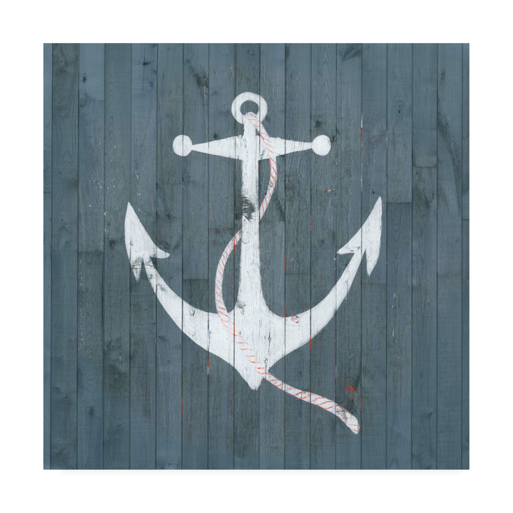 Grace Popp Nautical Plank IV - 18x18 Inch Coastal Wall Art Print - Perfect for Beach House Decor, Living Room & Office