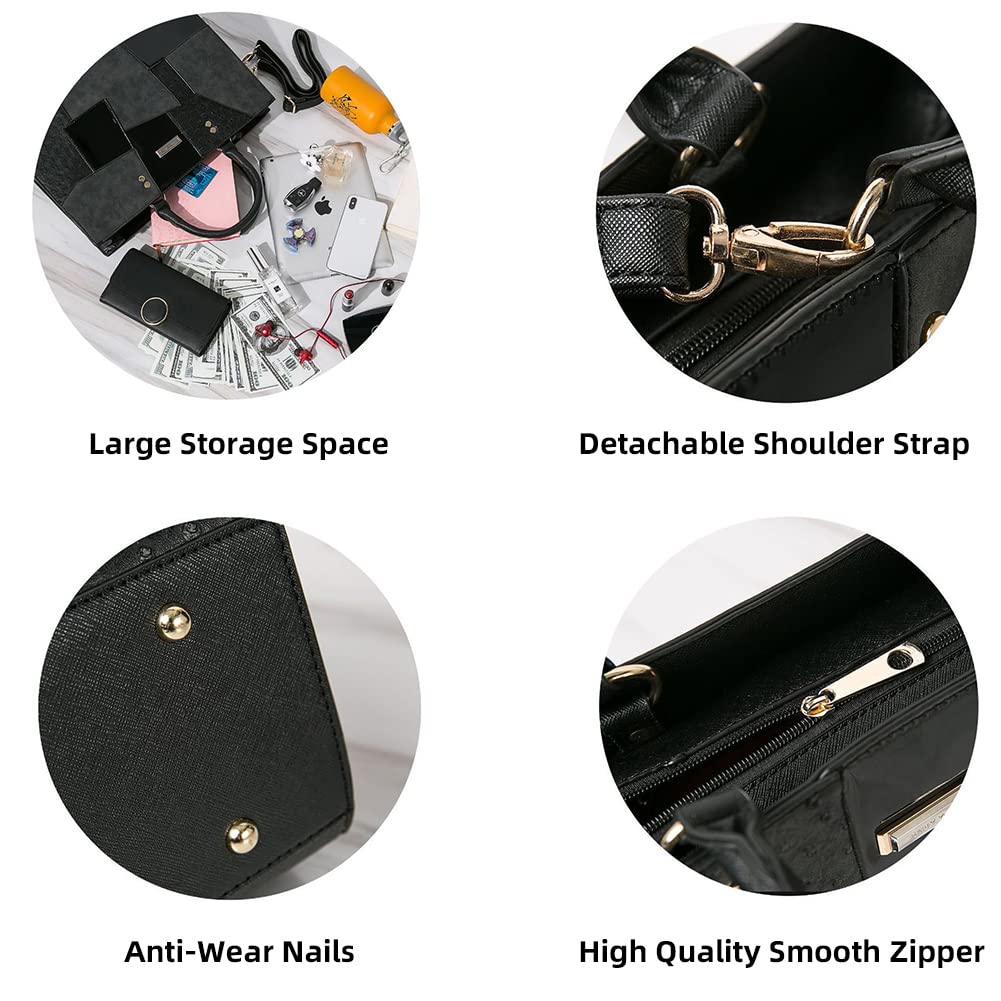 Premium Leather Tote Bag for Women - Stylish Designer Handbag with Top Handle & Crossbody Strap - Perfect for Work, Travel & Everyday Use