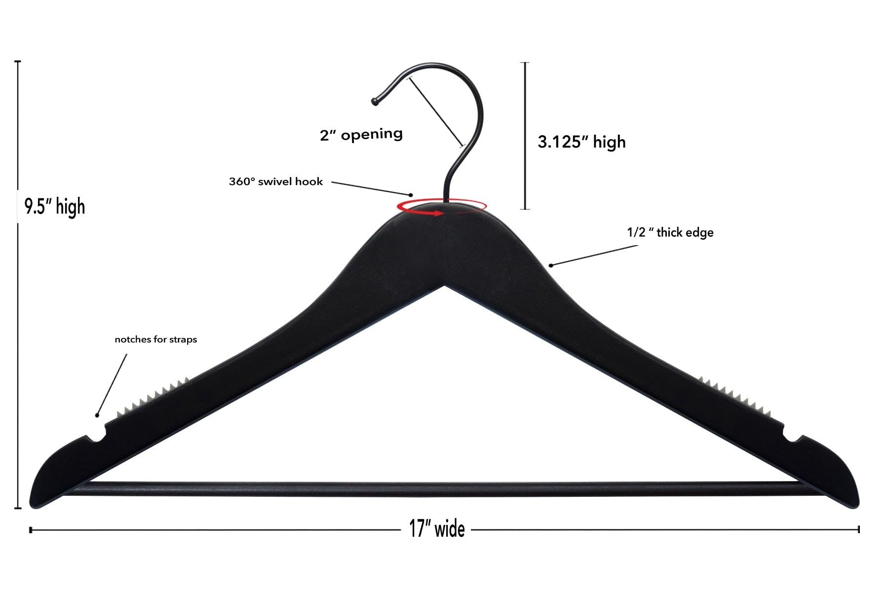 Premium Wooden Suit Hangers - 17