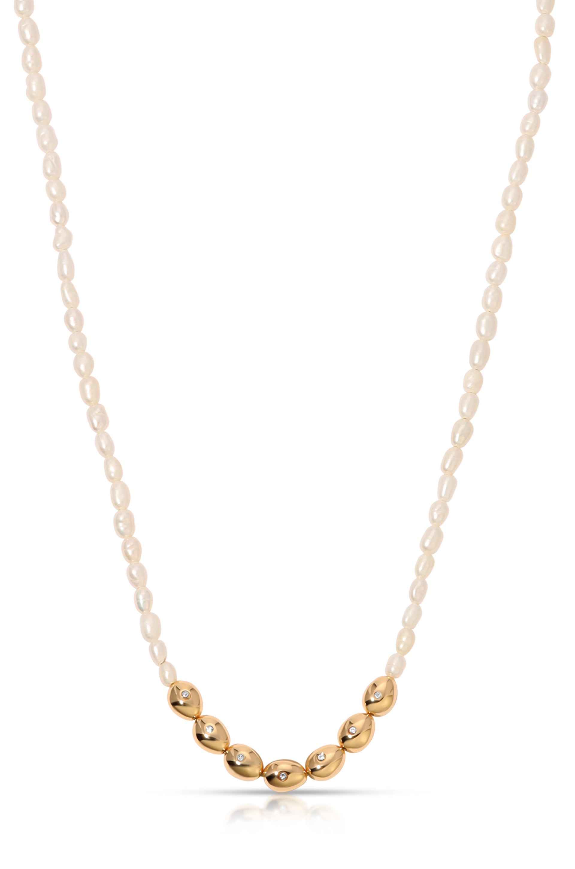 Elegant Freshwater Pearl Polished Pebble Necklace for Women - Perfect for Weddings, Parties & Everyday Wear