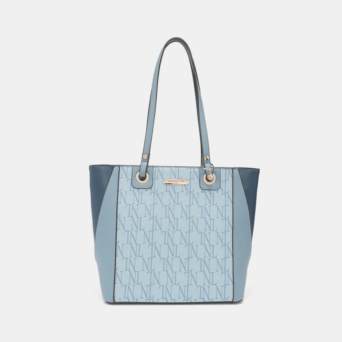 Nicole Lee USA 3-Piece Letter Print Textured Handbag Set - Stylish Tote, Crossbody & Clutch for Women | Perfect for Work, Travel & Daily Use