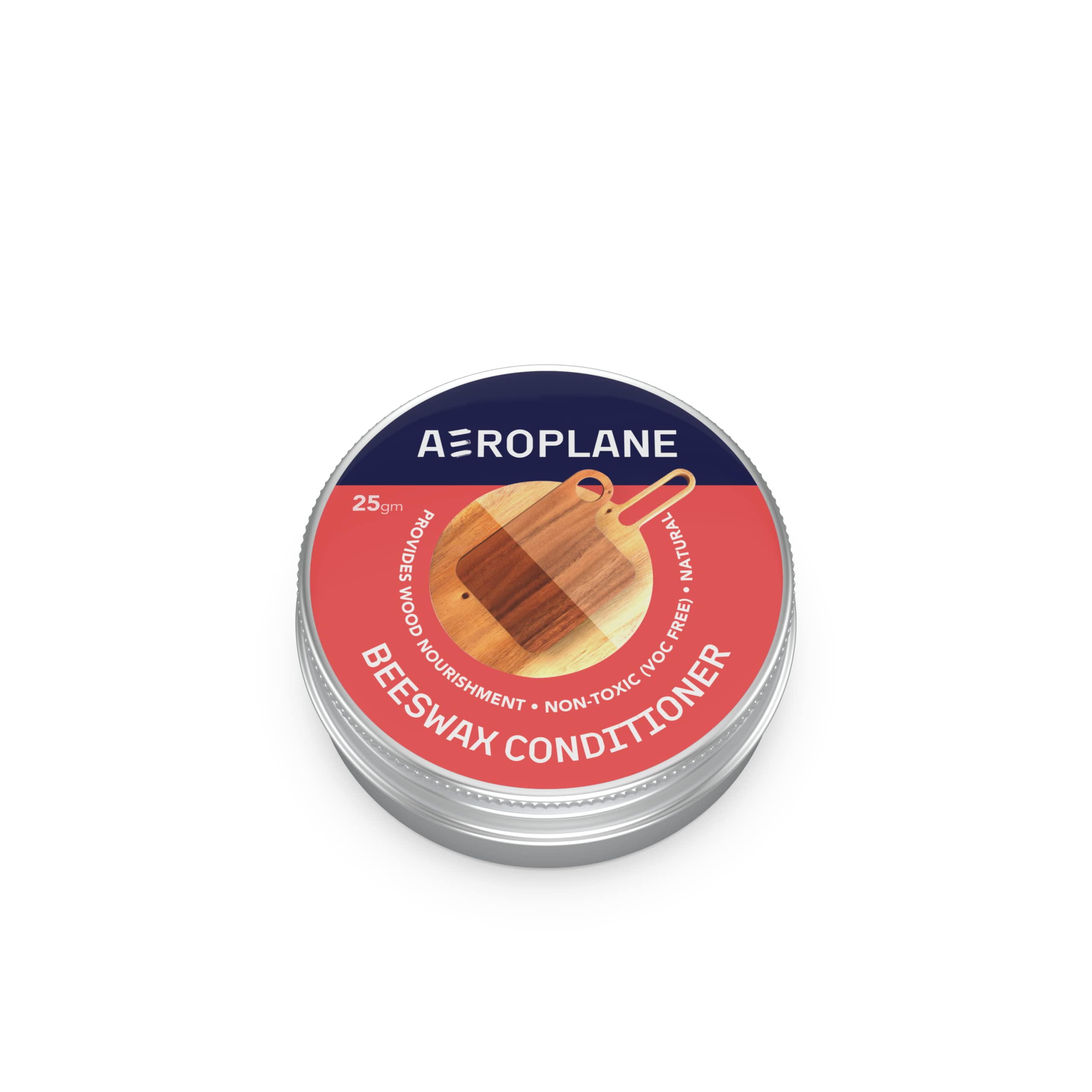 AEROPLANE Beeswax Wood Conditioner - Natural Wood Polish & Protector for Furniture, Cutting Boards & Woodenware (25g) | Restores Shine & Prevents Cracking - Perfect for Kitchen, Dining & Living Room Wood Care