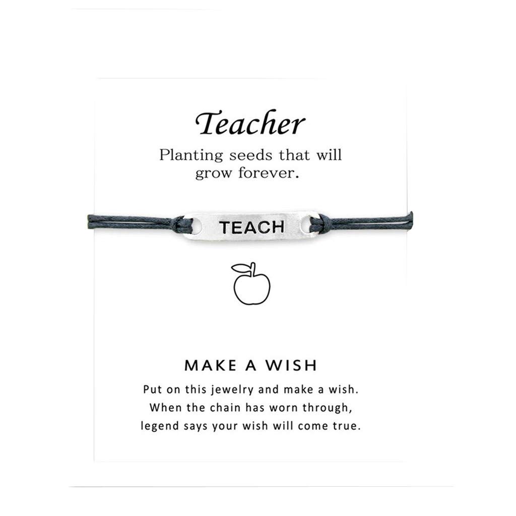 Inspirational Blessing Card Bracelet for Women & Girls - Teacher Holiday Party Gifts, Thoughtful Jewelry for Special Occasions (Gray) | Perfect for Graduation, Birthday Celebrations and Thank You Gifts