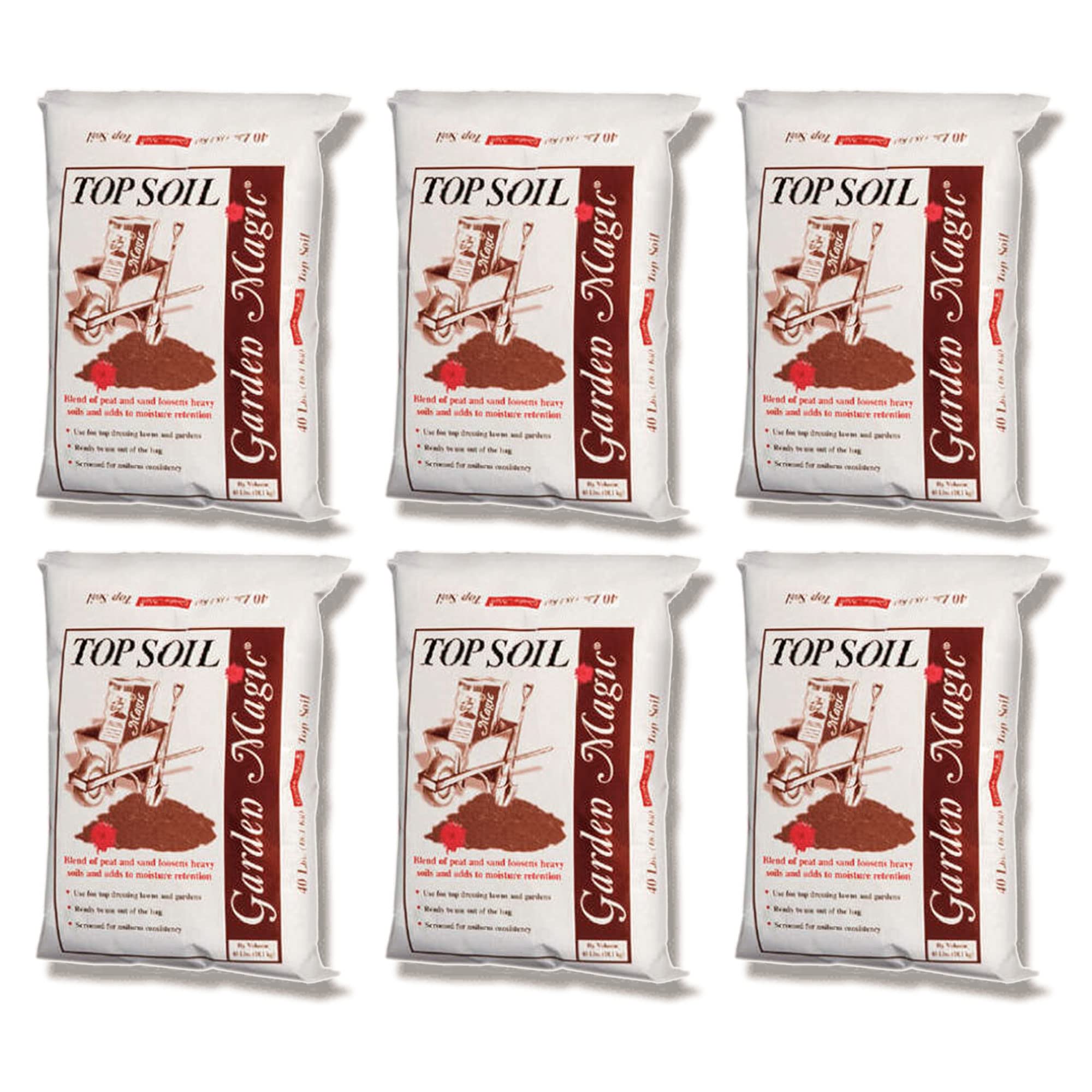 Premium Organic Potting Soil Mix with Perlite - Nutrient-Rich Blend for Lawns, Gardens & Raised Beds (Peat Moss, Reed Sedge, Sand) - 40lb (6 Pack) - Ideal for Indoor/Outdoor Plants, Vegetables & Flowering Plants