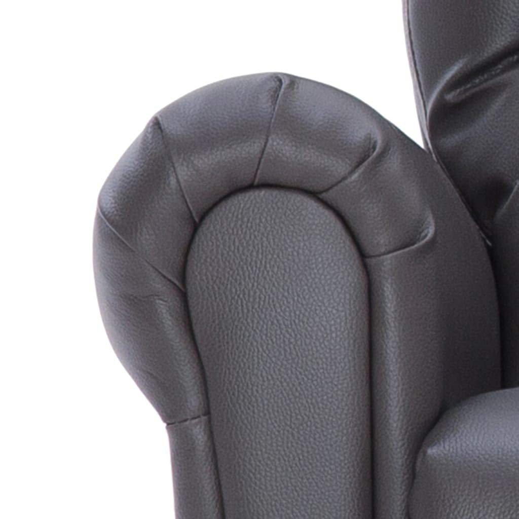 Gray Faux Leather Reclining Chair - Modern Accent Lounge Chair for Living Room, Upholstered Side Chair with Padded Comfort - Perfect for Reading, Relaxing & Home Decor