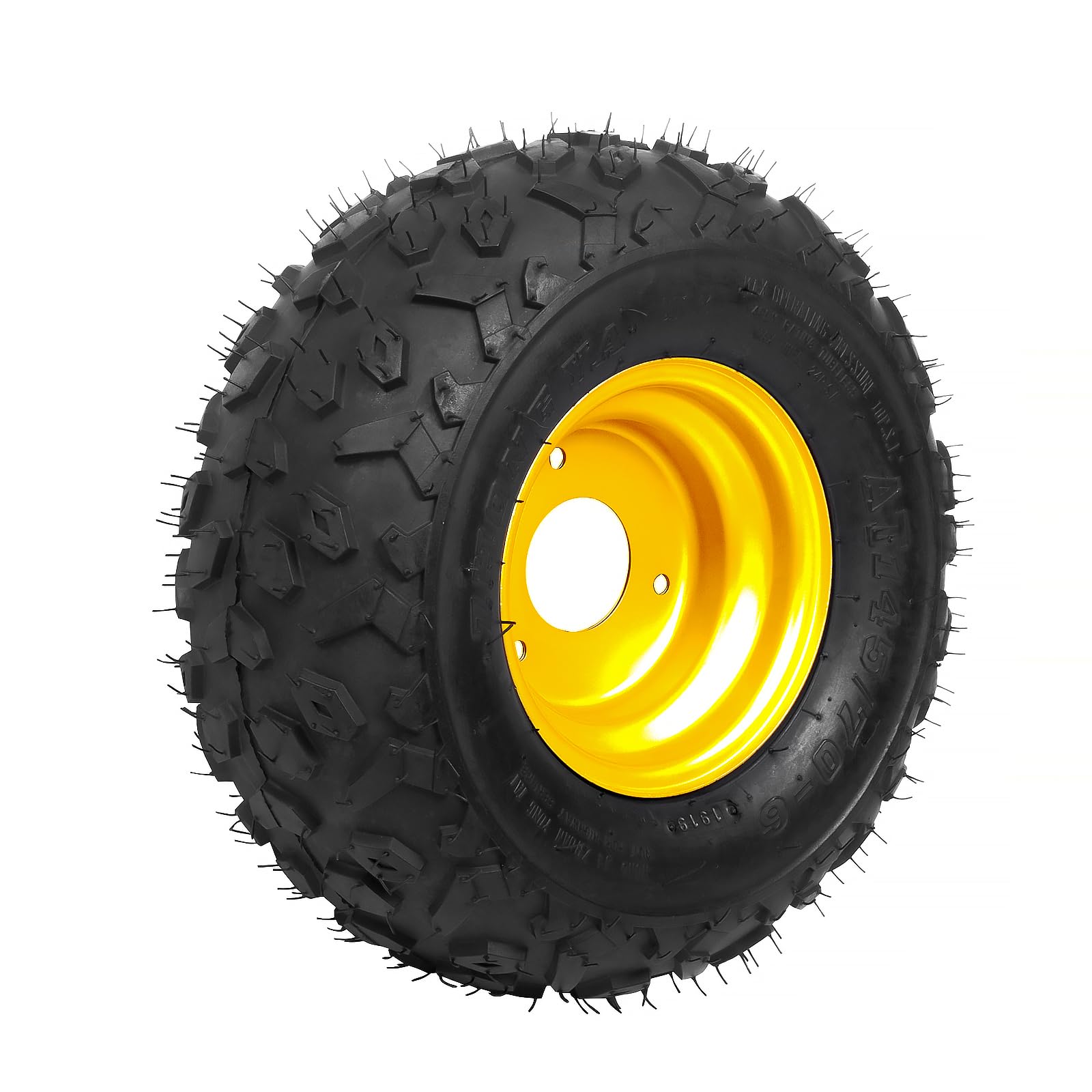 4PCS ATV Go Kart Tires and Rims Tubeless 145/70-6 Inch Front or Rear Wheels for Go Kart, Buggy, ATV, Mini-bikes & Quad Bike - 3 Mounting Holes - Perfect for Off-Road Racing, Trail Riding & Backyard Adventures