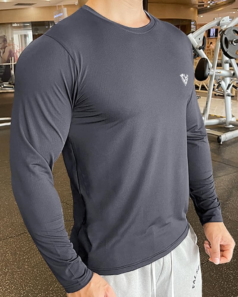 EYEBOGLER Men's Round Neck Full Sleeve Active T-Shirt | Regular Fit Cotton Tee for Gym, Running & Casual Wear