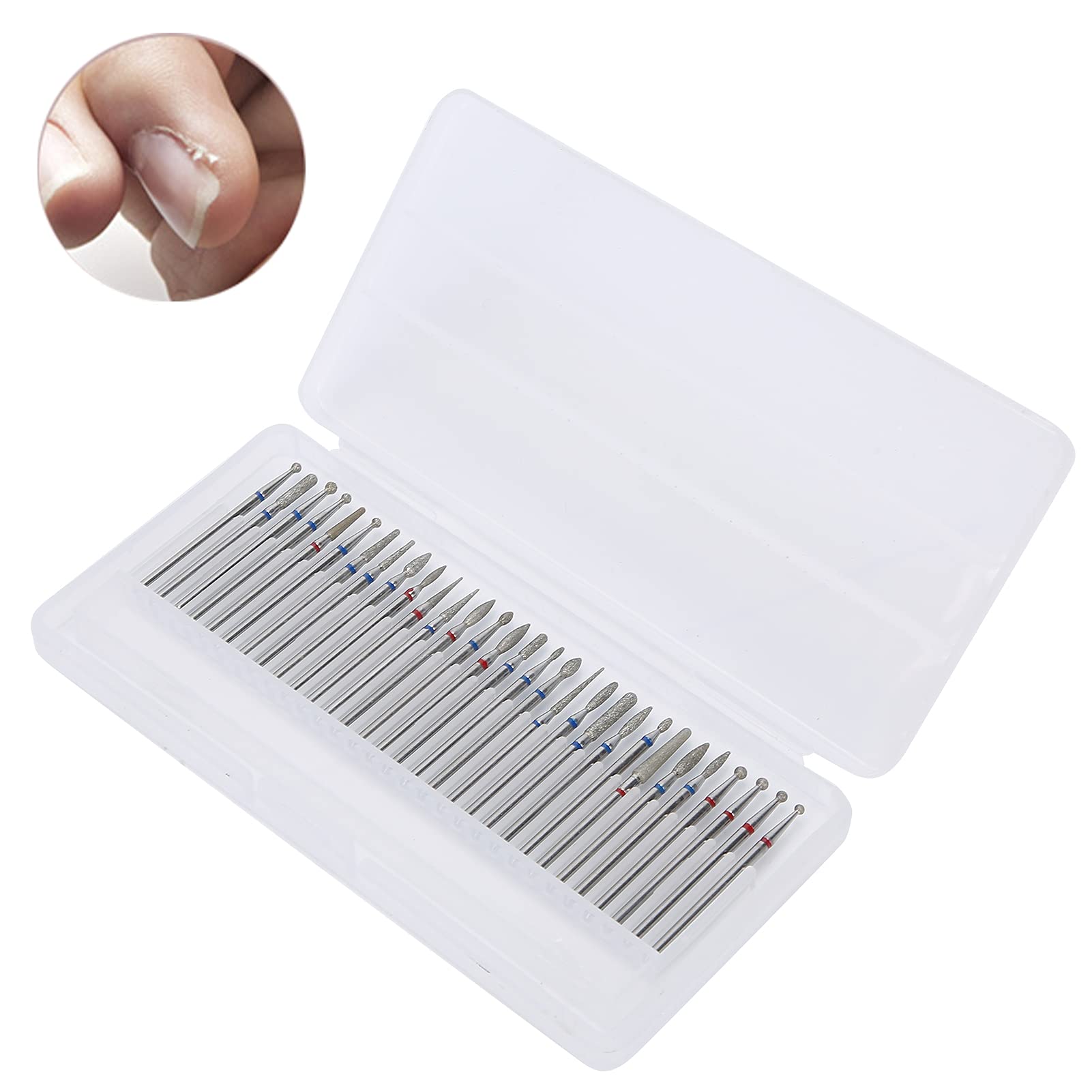 30pcs Professional Nail Drill Bits Set for Acrylic & Gel Nails - Nail Polishing Grinding Heads for Home Salon & Manicure - Perfect for Nail Art, Extensions & Pedicures