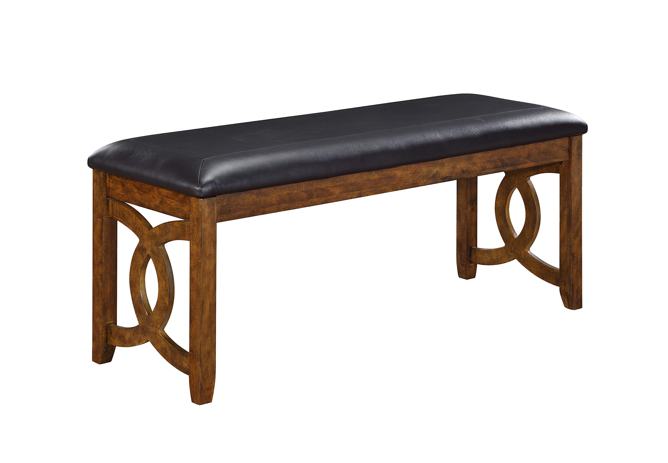 New Classic Furniture Gia Upholstered Dining Bench with Warm Brown Finish - Perfect for Kitchen, Dining Room & Breakfast Nook