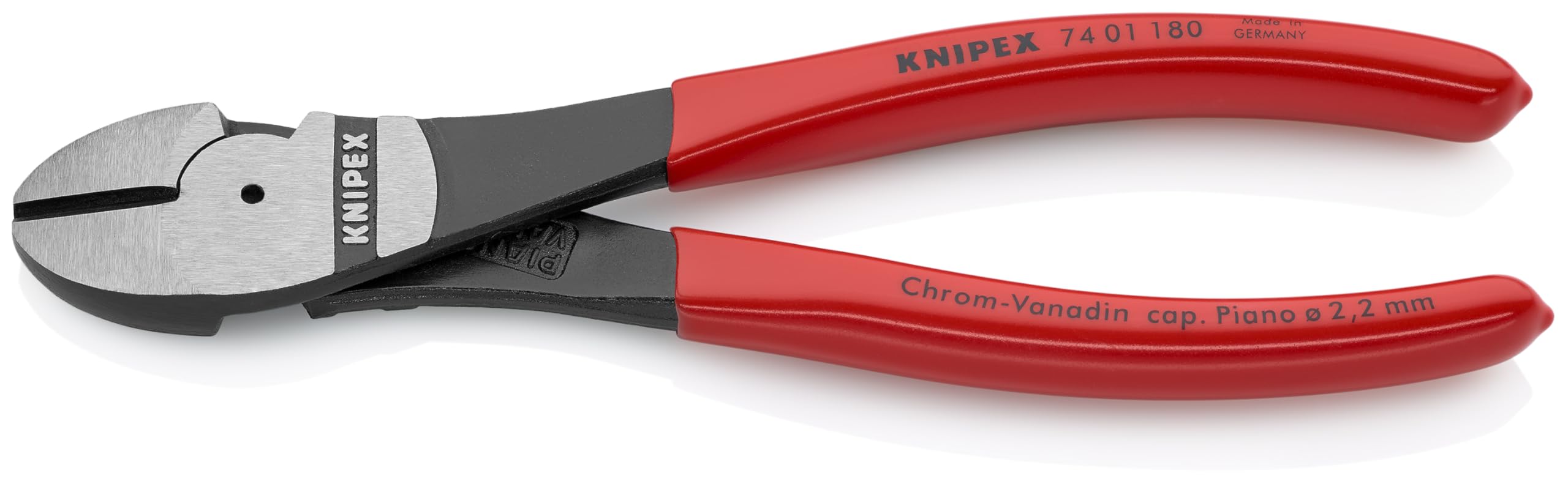 KNIPEX High Leverage Diagonal Cutting Pliers - Professional Red Wire Cutters for Electrical Work, DIY Projects & Home Repairs - Durable Steel Construction with Comfort Grip Handles