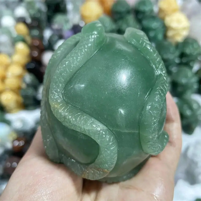 Natural Green Aventurine Snake Skull Crystal Carving - Healing Stone for Energy, Fashion Jewelry & Halloween Home Decor - Lucky Gift for Spiritual Wellness & Meditation - Perfect for Yoga, Reiki & Altar Decor (1pc)