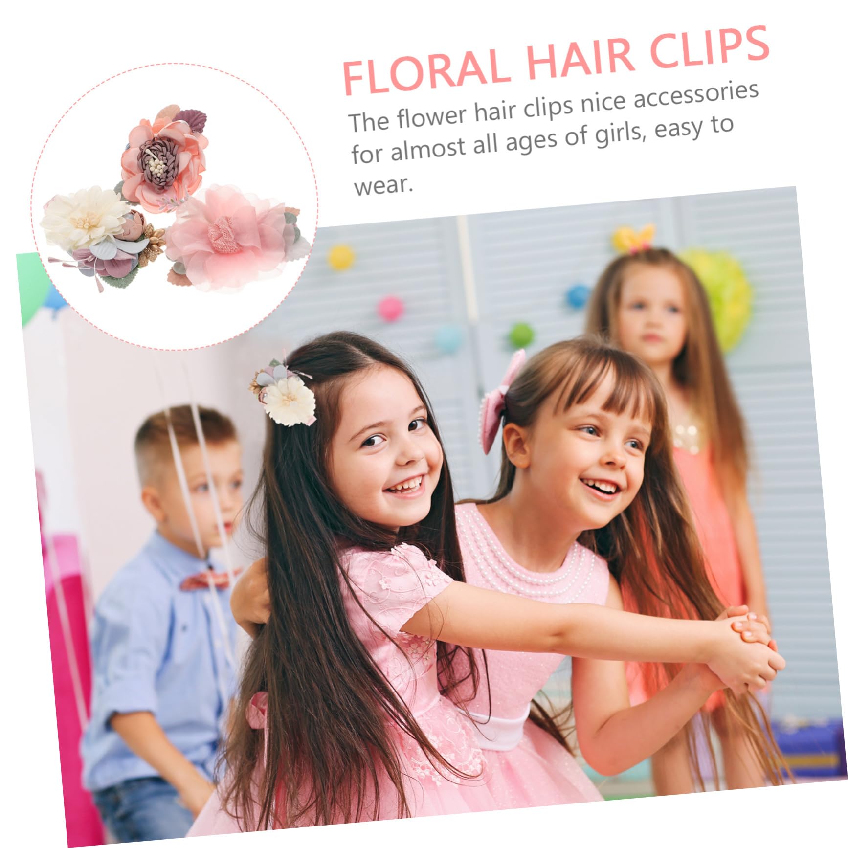HEMOTON 12 Pcs Floral Hair Clips for Women - Fabric Hair Accessories & Hairpins - Perfect for Weddings, Parties and Everyday Style