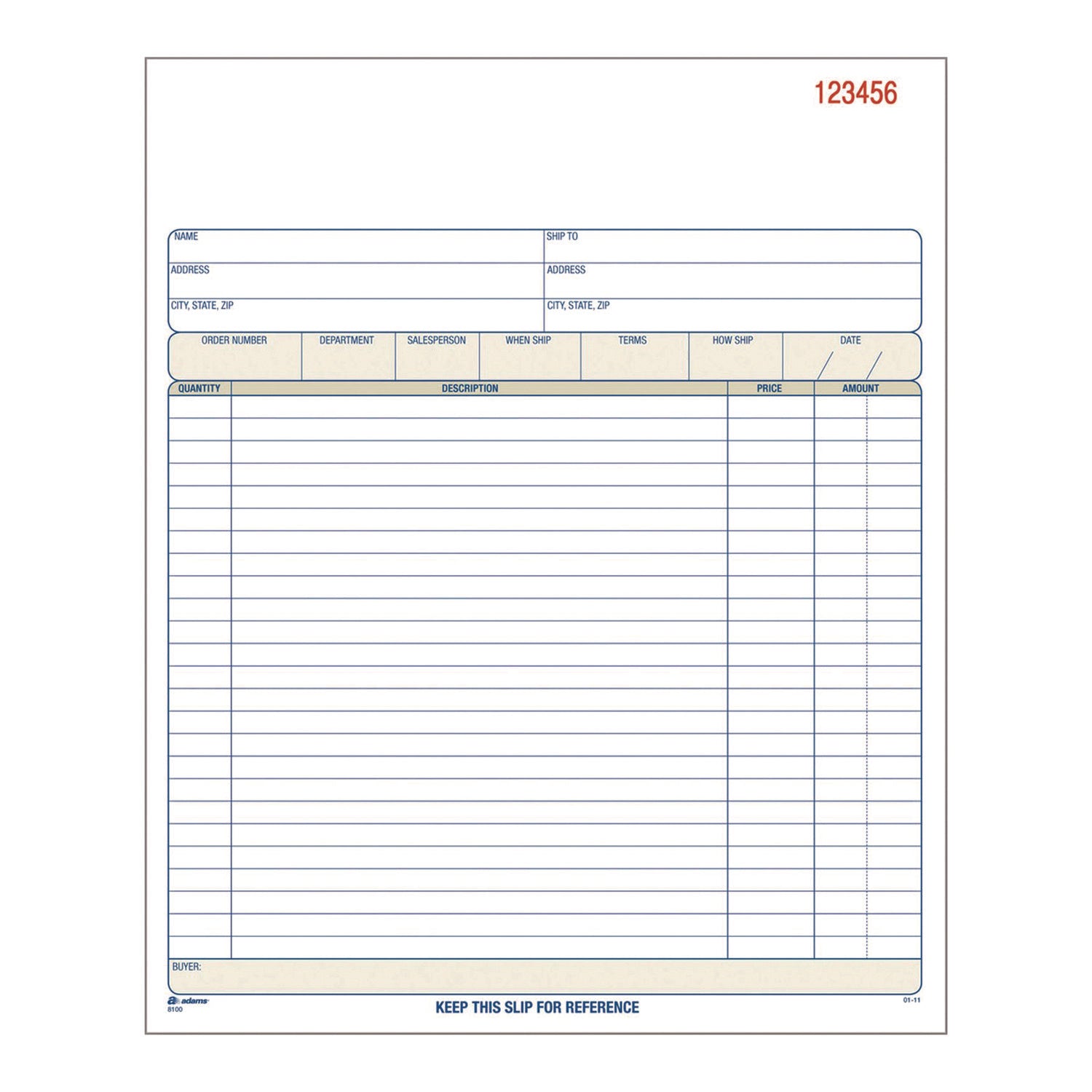 Adams® Multipart Sales Order Pad - 2-Part Carbonless, 8.38