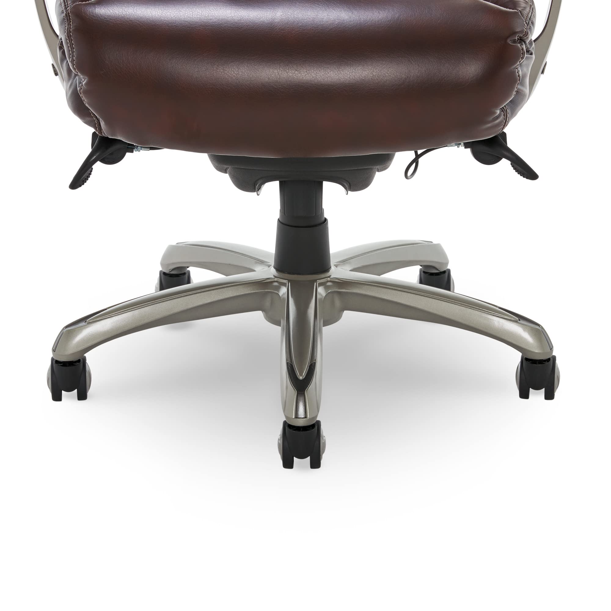 La-Z-Boy Cantania Executive Office Chair with AIR Lumbar Support & Memory Foam Cushions - Ergonomic High Back Desk Chair with Brown Bonded Leather - Perfect for Home Office, Gaming & Workspaces