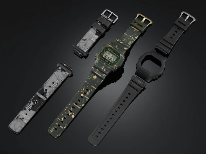 G-Shock DW5600CC-1 Digital Watch with Circuit Board Camo Design - Durable Shock-Resistant Sports Watch for Men, Outdoor Activities & Military Use
