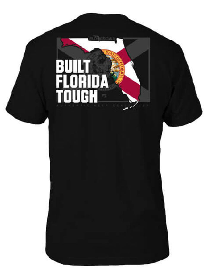 FloGrown FGM 1713 Florida Tough T-Shirt for Men - Premium Black Cotton Tee - Durable Casual Wear for Outdoor Activities & Everyday Comfort