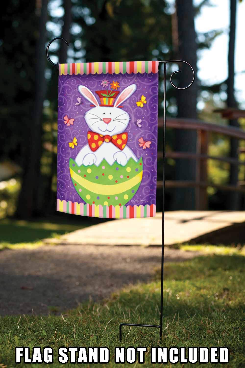 Toland Home Garden 112567 Double Sided Easter Bunny Surprise Garden Flag - 12x18 Inch Outdoor Decorative Flag for Yard, House & Spring Celebrations - Perfect for Easter Decor, Front Porch Display & Seasonal Festivities