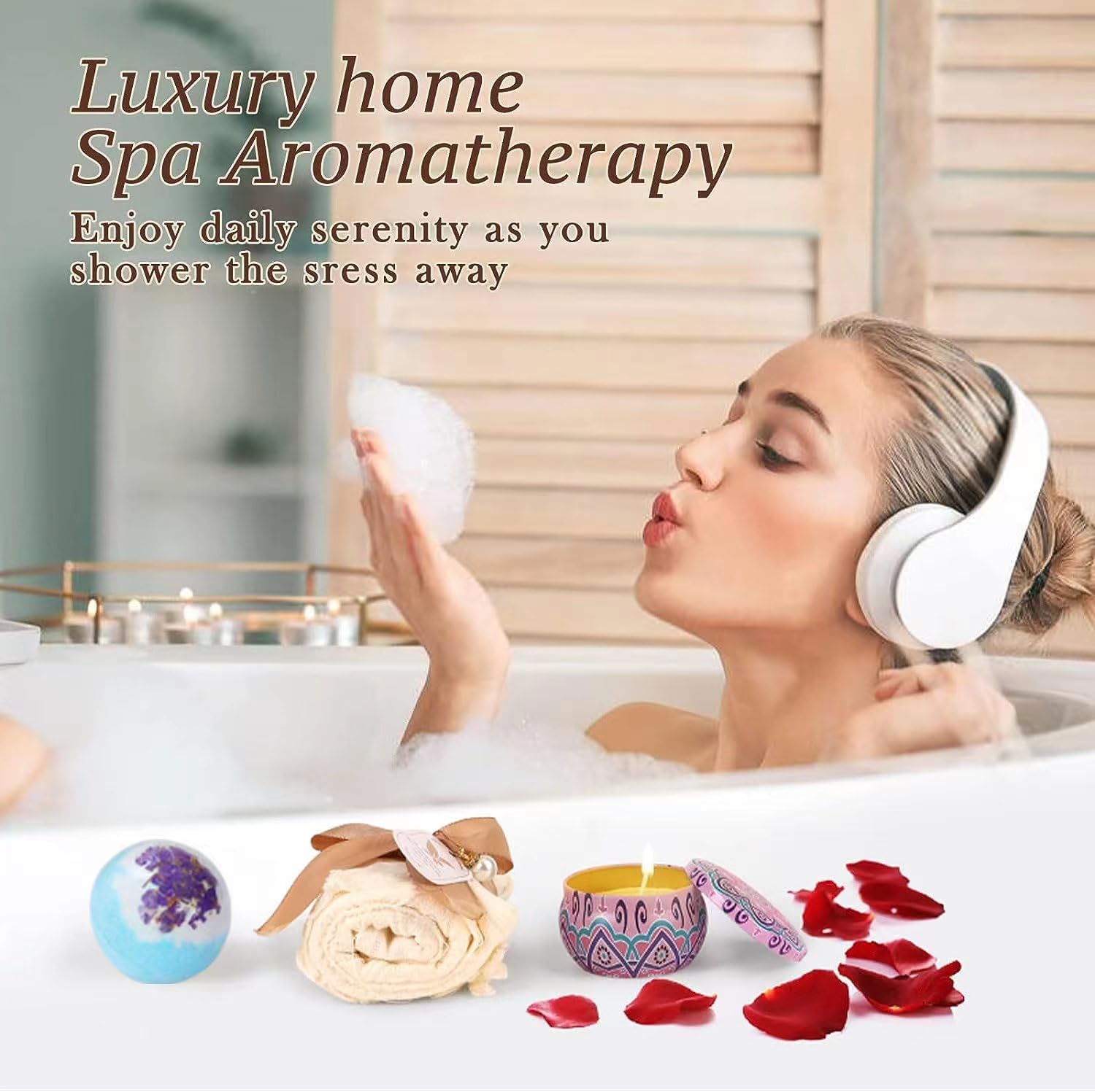 Relaxing Spa Gift Basket for Women - Birthday, Get Well Soon, Thank You Gifts for Her, Mom, Wife, Sister, Daughter, Girlfriend & Coworkers | Luxury Bath Set with Essential Oils & Bath Salts | Perfect for Self-Care, Stress Relief & Pampering at Home