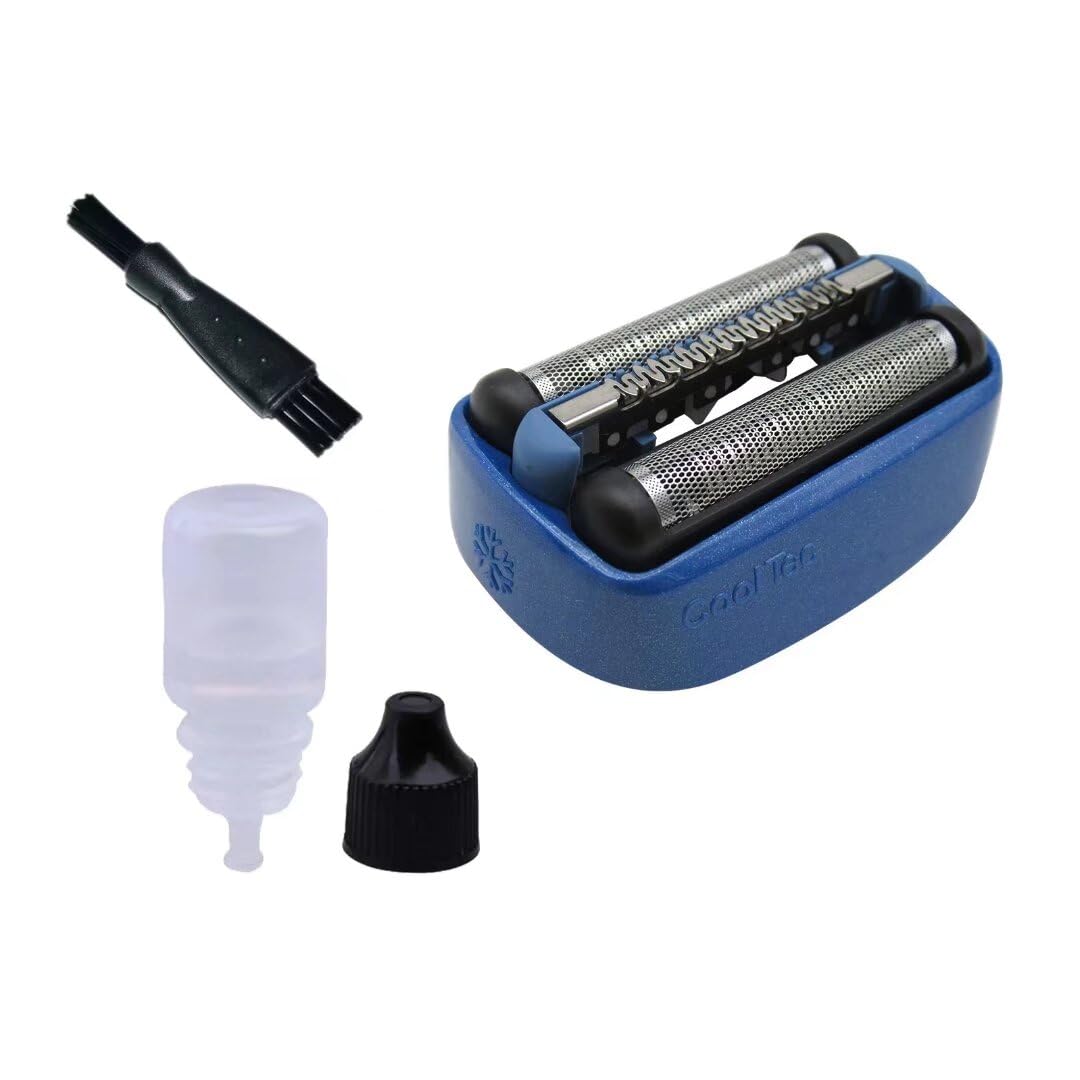 Braun 40B CoolTec Replacement Foil & Cutter Cassette - Super Sharp Blades with Shaver Oil & Cleaning Brush | Perfect for Sensitive Skin & Travel Shaving
