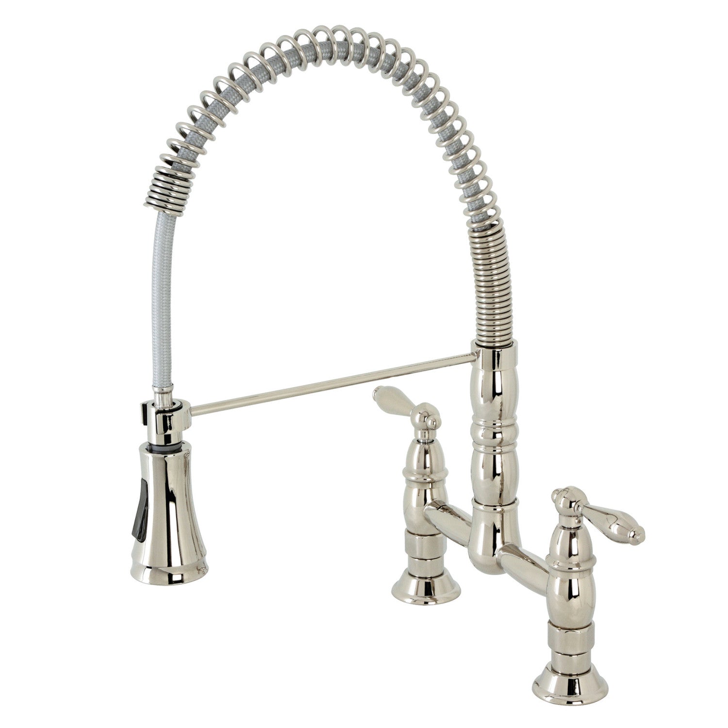 Arcticstone 30 Inch White Farmhouse Kitchen Sink with Deck Mount Faucet & Strainer - Single Bowl Apron Front Sink in Polished Nickel - Perfect for Rustic & Modern Kitchens, Renovations & DIY Projects
