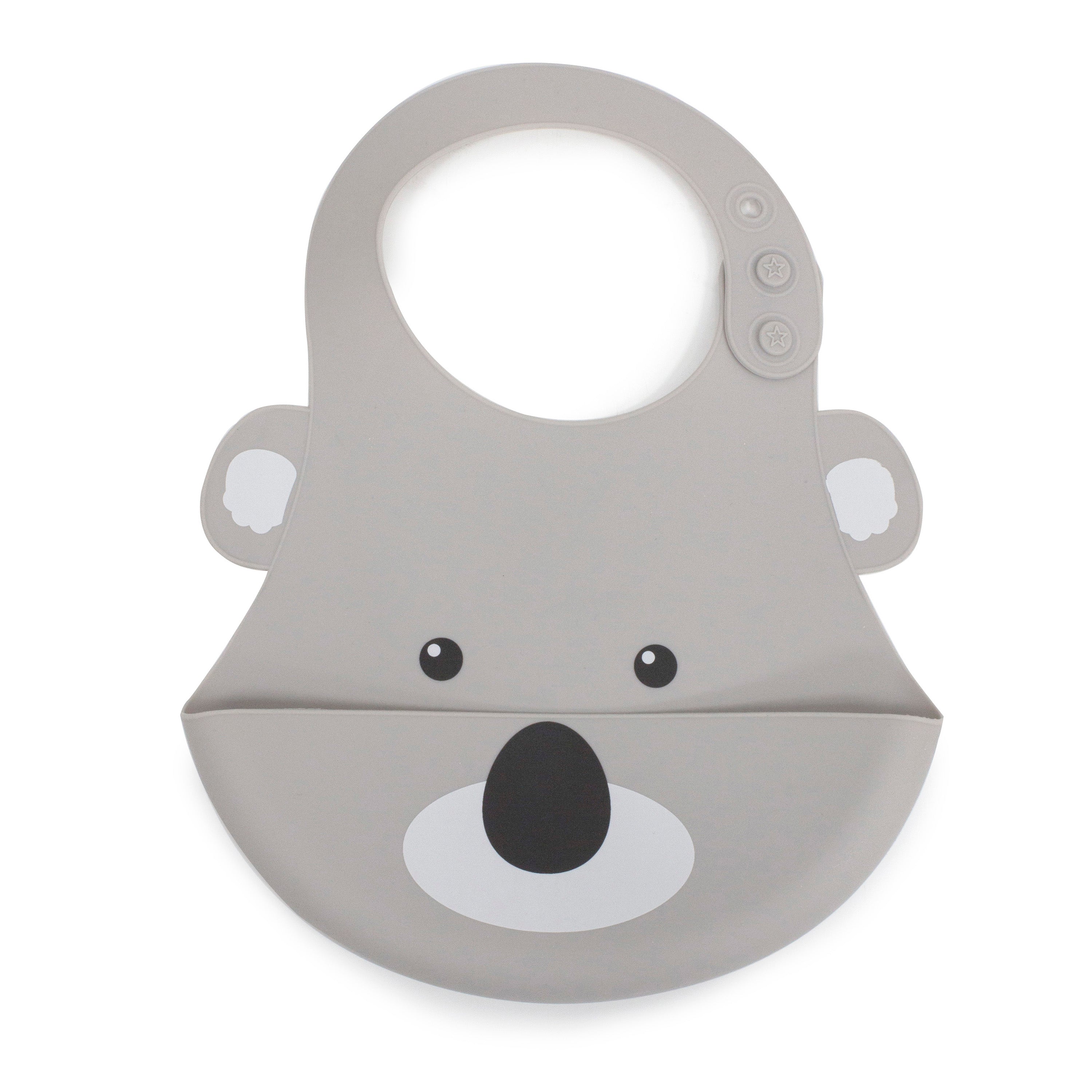 Soft Silicone Baby Bib with Cute Koala Design - Durable & Waterproof for Messy Meals - Perfect for Infants & Toddlers at Home or On-the-Go