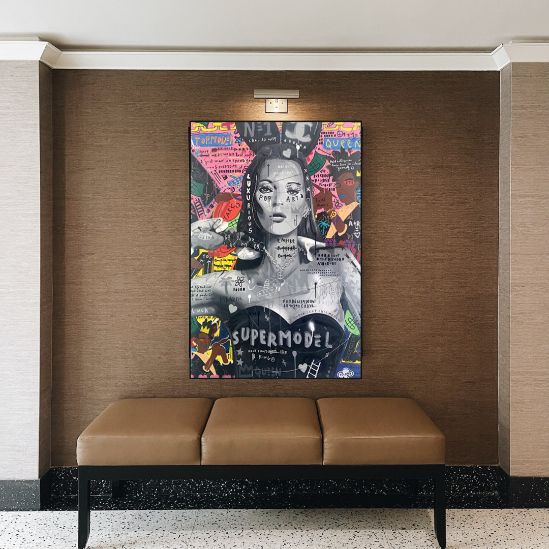 Banksy Kate Moss Graffiti Canvas Wall Art Print - Urban Street Art Decor for Living Room, Bedroom & Office