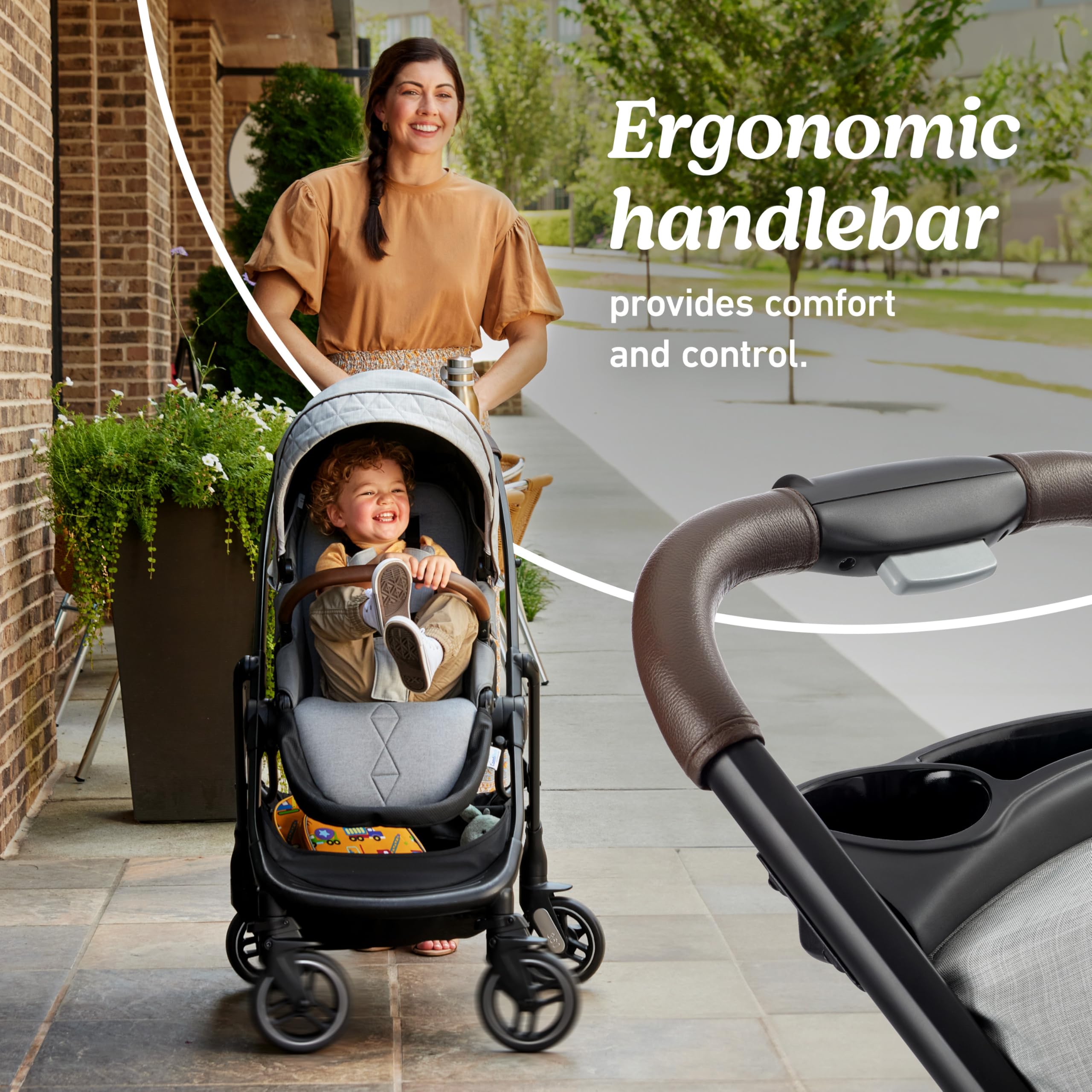 Graco Premier Modes Merge Stroller with EZ Spin Wheels - Lightweight Travel Stroller for Smooth Maneuvering | Perfect for Urban Parents & City Commutes (Midtown Design)