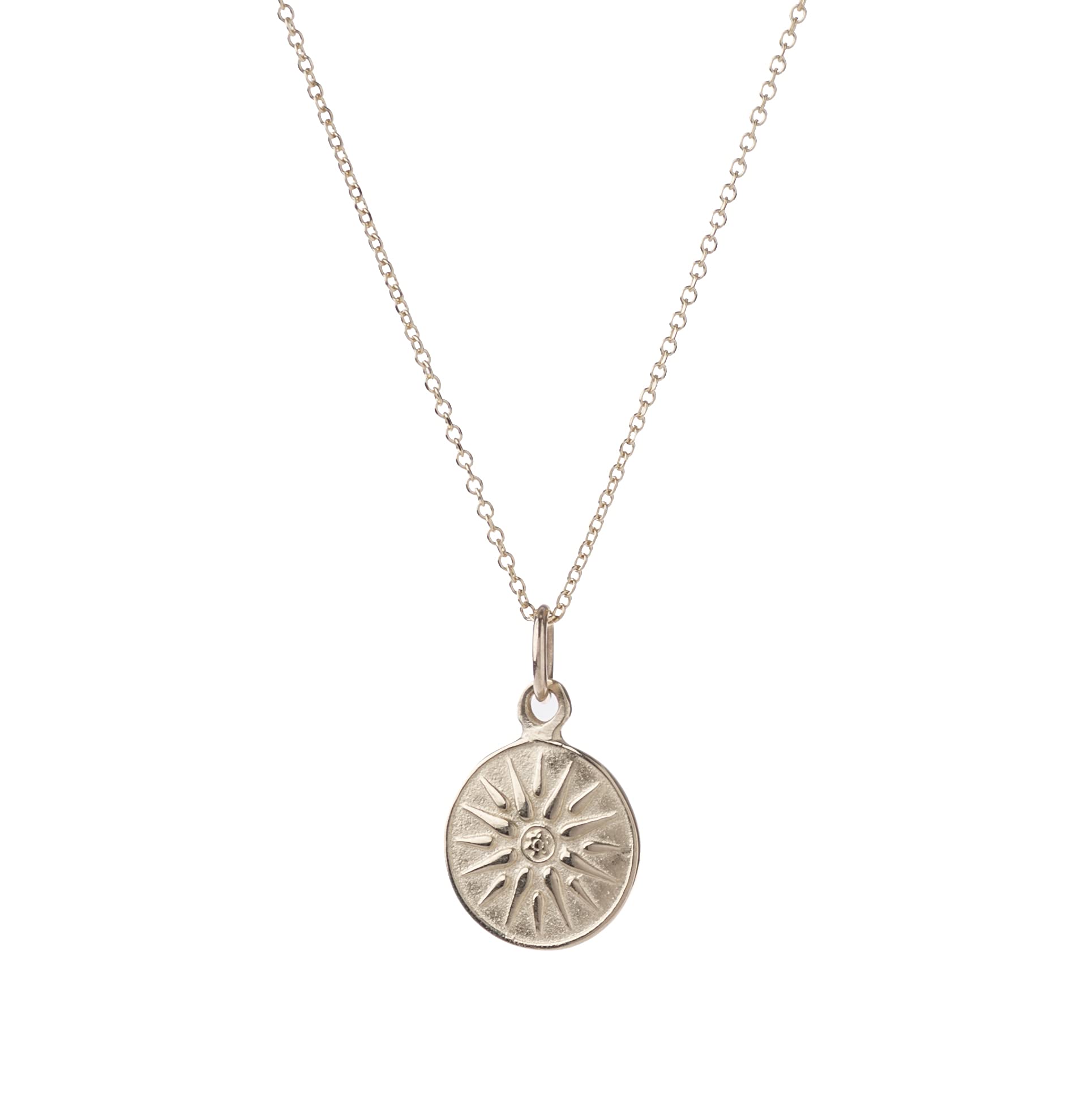 14K Gold Sun Disc Necklace with Macedonian Pendant - Star of Vergina Ancient Greek Jewelry - Perfect for Historical Reenactments, Greek Mythology Lovers & Unique Gift Giving