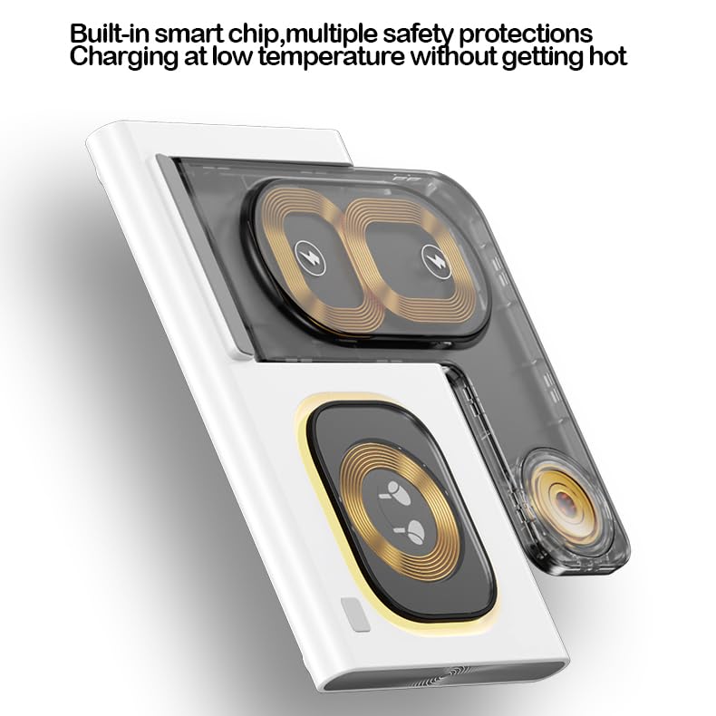 4-in-1 Fast Wireless Charger Stand for Samsung S24/S23/S22/Z Fold5/Z Flip5 - Multi-Device Charging Station with LED Light for Phone, Watch & Earbuds (White) | Perfect for Home, Office & Nightstand Charging