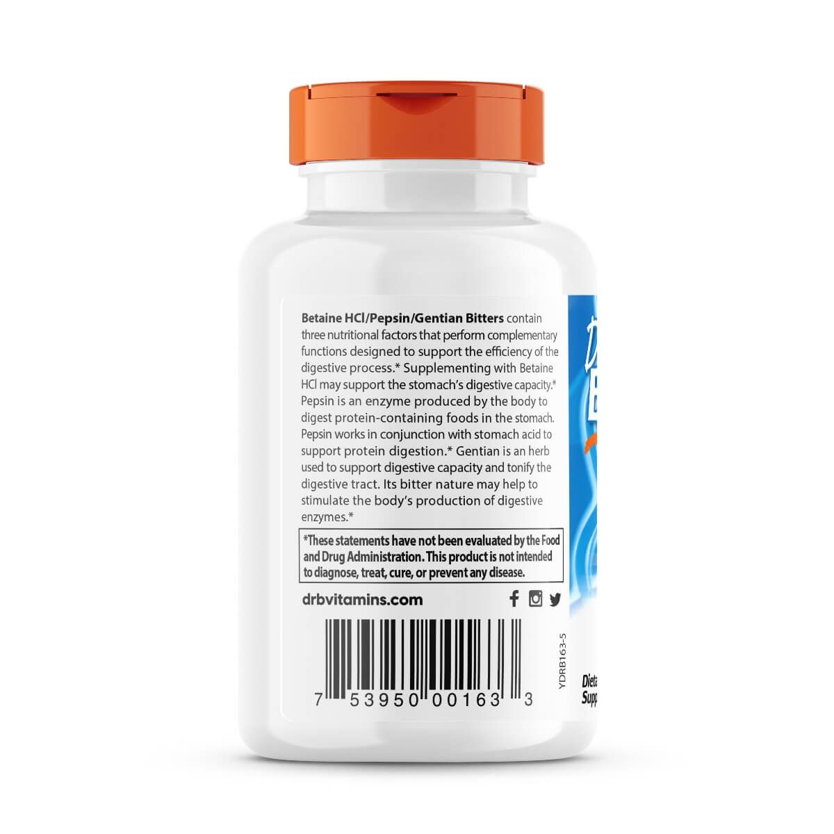 Doctor's Best Betaine HCL with Pepsin & Gentian Bitters Supplement - 120 Capsules for Digestive Support, Acid Reflux Relief & Gut Health | Supports Protein Digestion & Nutrient Absorption