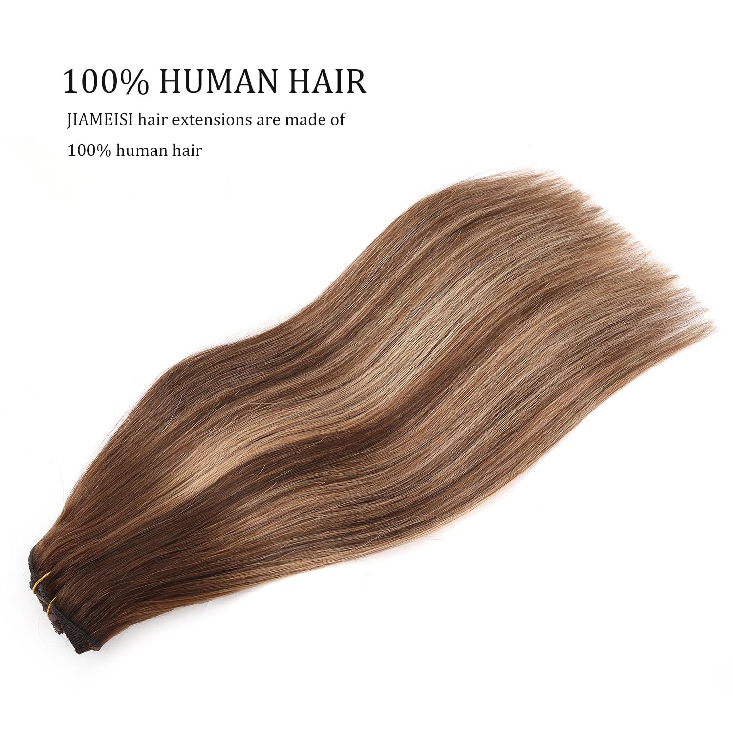 Clip-In Human Hair Extensions 16 Inch 8pcs 120g - Chocolate Brown to Caramel Blonde Ombre (#4/27 T4) with 20 Clips | Real Remy Hair for Volume & Length | Perfect for Parties, Weddings & Daily Styling