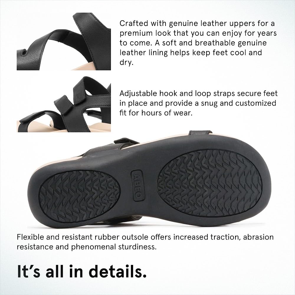 ABEO Oasis Women's Orthopedic Sandals with Metatarsal & Arch Support - Comfortable Walking Shoes for Plantar Fasciitis Relief - Perfect for Summer, Travel & Everyday Wear