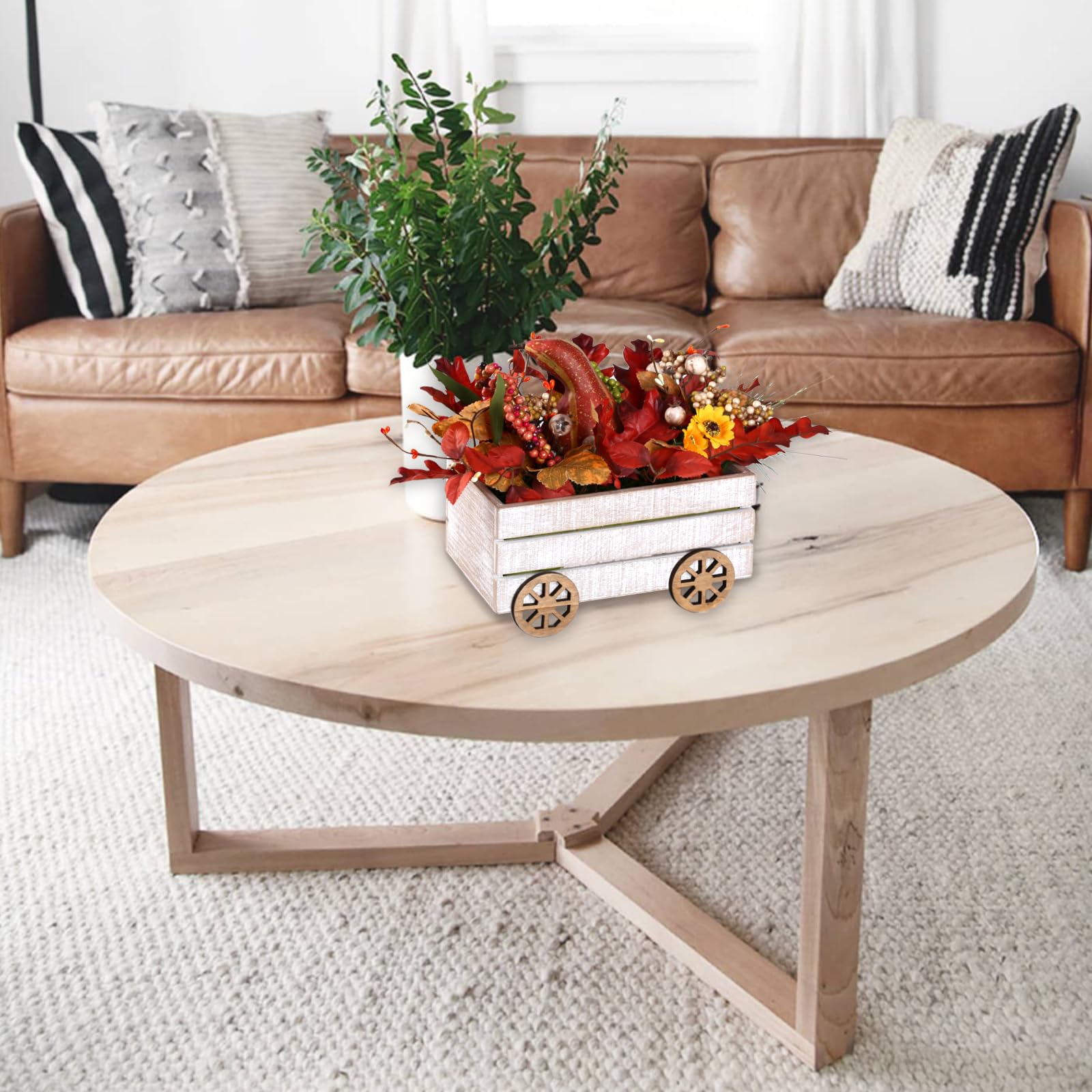 Mini Fall Pumpkin Car Decor with 1 Pumpkin - Farmhouse Thanksgiving Decor for Home, Living Room & Tables | Grateful Blessed Harvest Decorations for Autumn Season, Holiday Centerpiece & Cozy Home Ambiance
