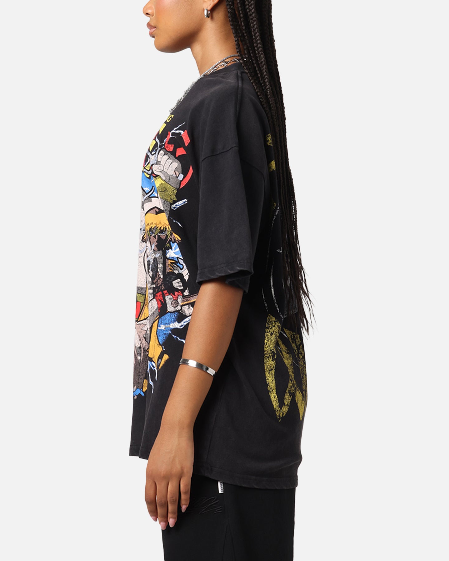 73 Studio X South Park 'Let's Fighting Love' Vintage Black Acid Wash T-Shirt - Retro Cartoon Tee for Fans & Collectors