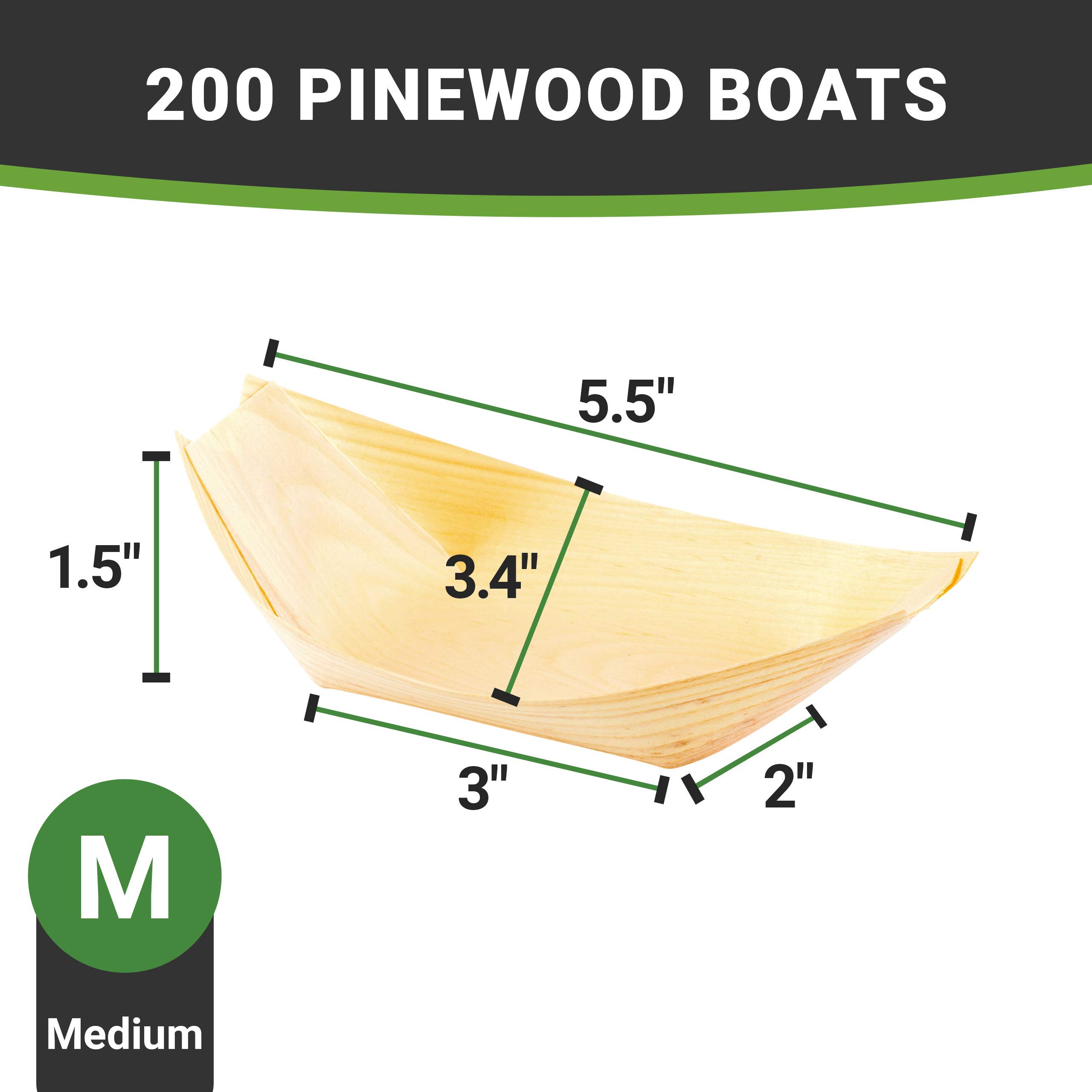 Restaurantware 5.5 x 3.5 Inch Disposable Paper Food Boats - 200 Pack Heavy Duty Snack Containers for Appetizers, Treats, Nuts & Finger Foods | Perfect for Parties, Carnivals, Movie Nights & Food Service