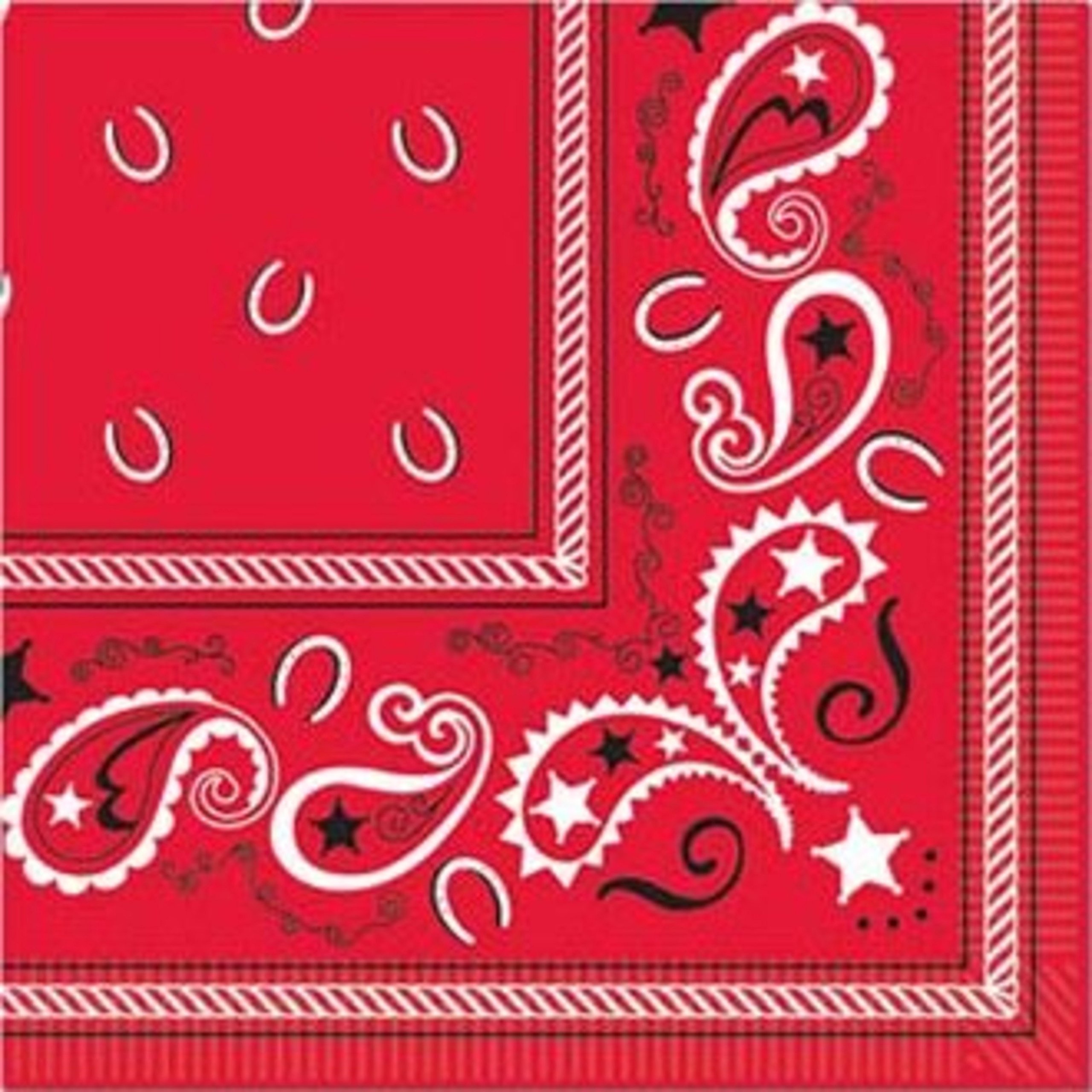 Cowboy Bandana Dinner Napkins - Pack of 16 | Western-Themed Disposable Napkins for BBQ, Picnic, Party & Western Decor