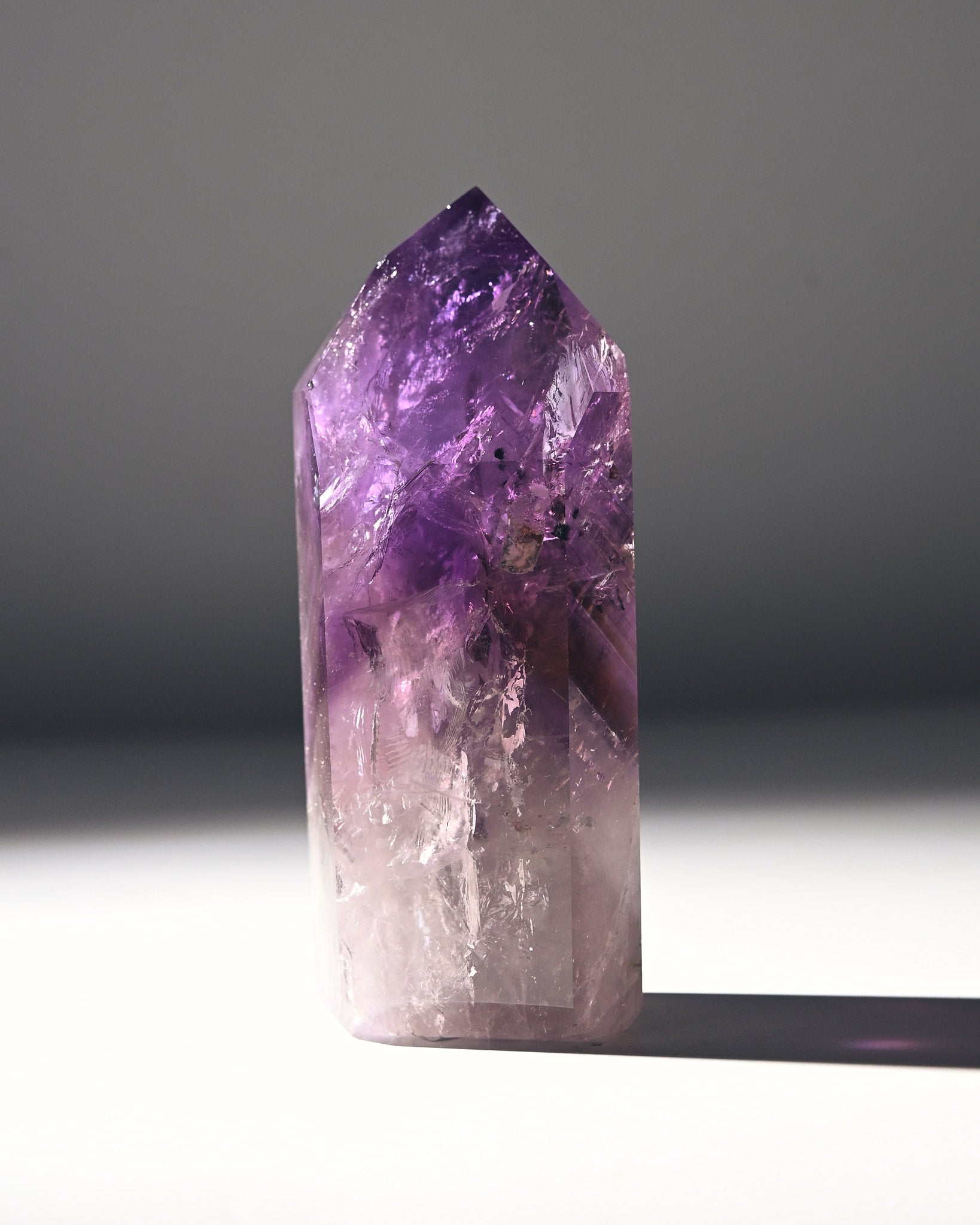 Natural Bahia Amethyst Phantom Tower - 3.5 Inch Healing Crystal Point for Meditation, Reiki, and Home Decor | Spiritual Energy Stone for Yoga & Feng Shui
