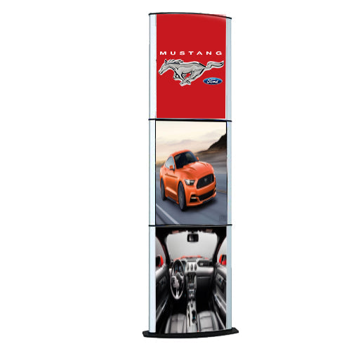 3 Tier Convex Sign Holder - Floor Standing Poster Display Stand for Retail, Restaurants & Events - Durable Acrylic Advertising Signage for Promotions & Sales
