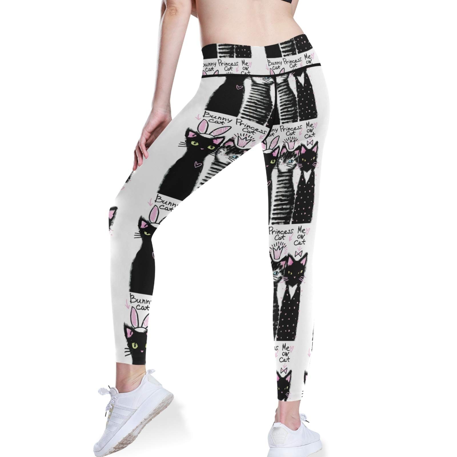 Funny Cat Yoga Pants for Women - High Waist Tummy Control Leggings for Workout & Running