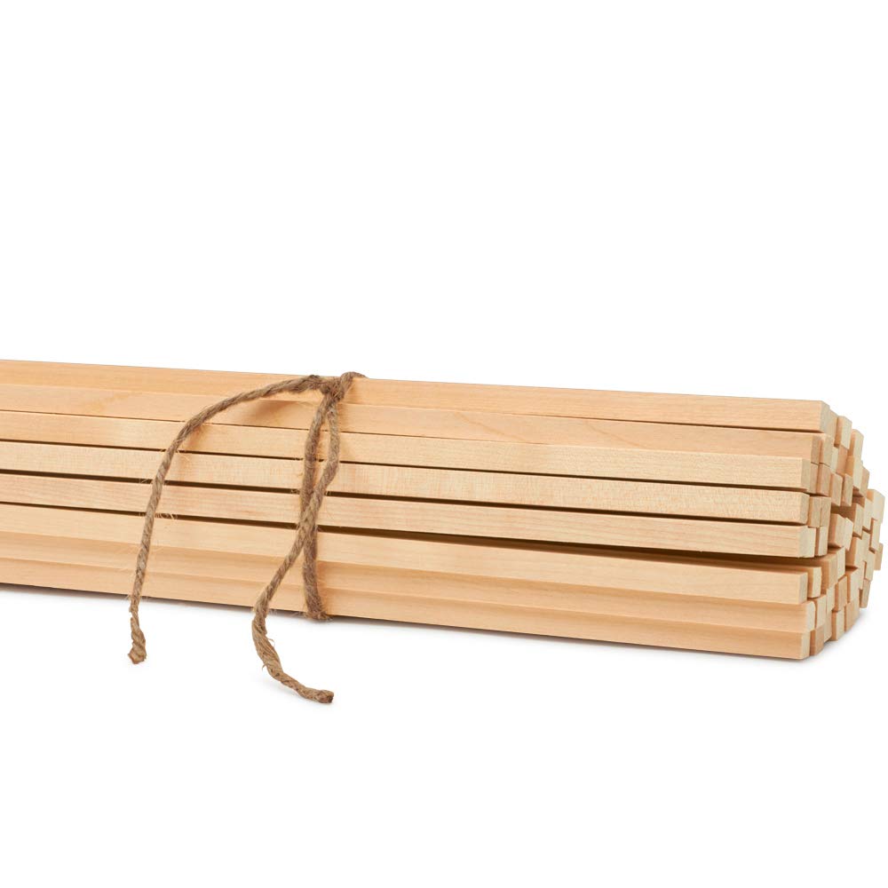 1/4-inch x 18-inch Wood Square Dowel Rods - Pack of 500 Natural Wooden Craft Sticks for DIY Projects, Woodworking, Model Building & Home Decor - Perfect for Crafts, Furniture Repair, and School Projects by Woodpeckers