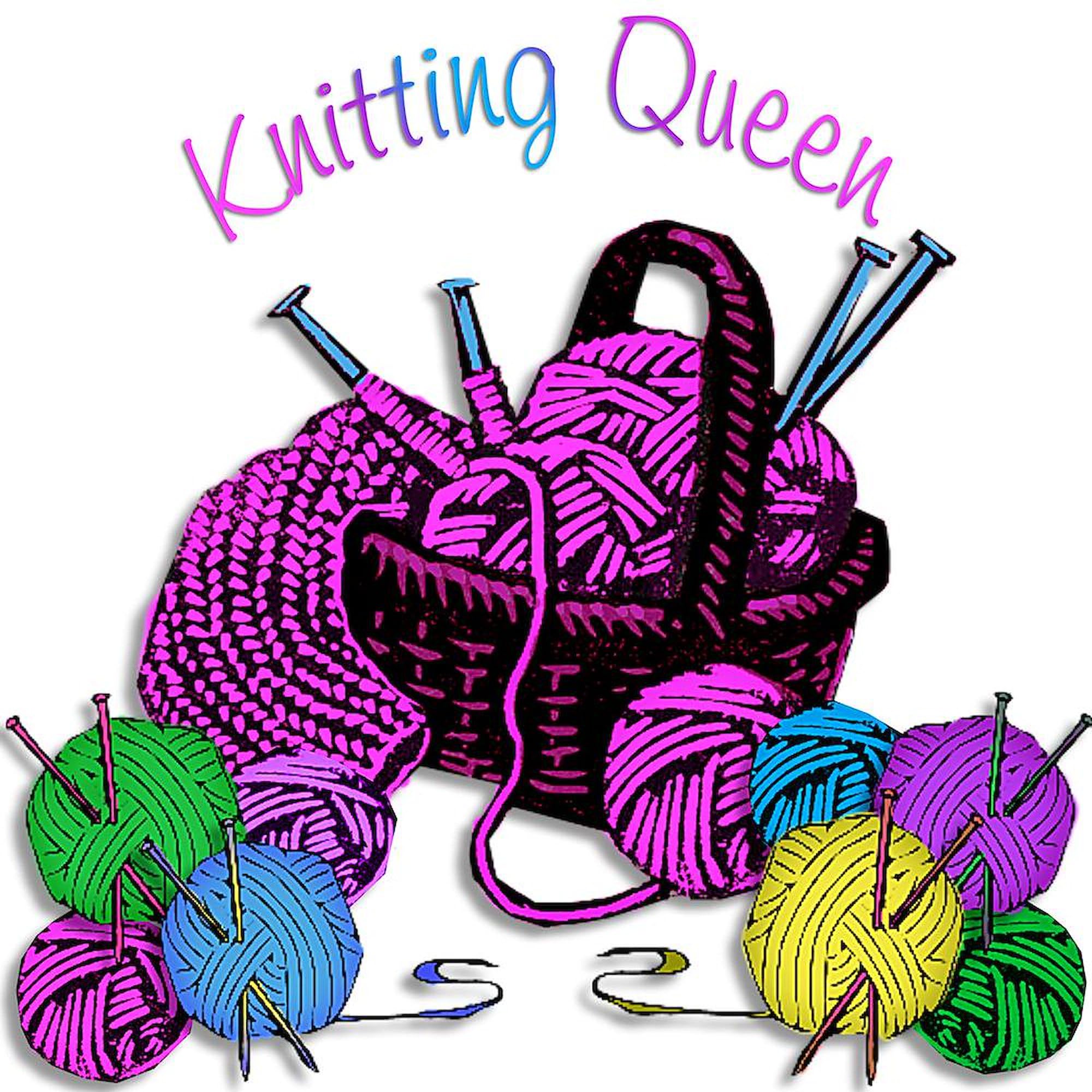 Knitting Queen Large Coffee Mug - 15 oz White Ceramic Cup for Tea & Hot Drinks - Perfect Gift for Knitters & Craft Lovers