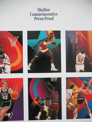 **1990 Skybox NBA Basketball Rare First Edition Press Proof Sheet - Collectible Memorabilia for Fans & Investors**    *(Perfect for Display, Framing, or Adding to Your Vintage Sports Card Collection)*