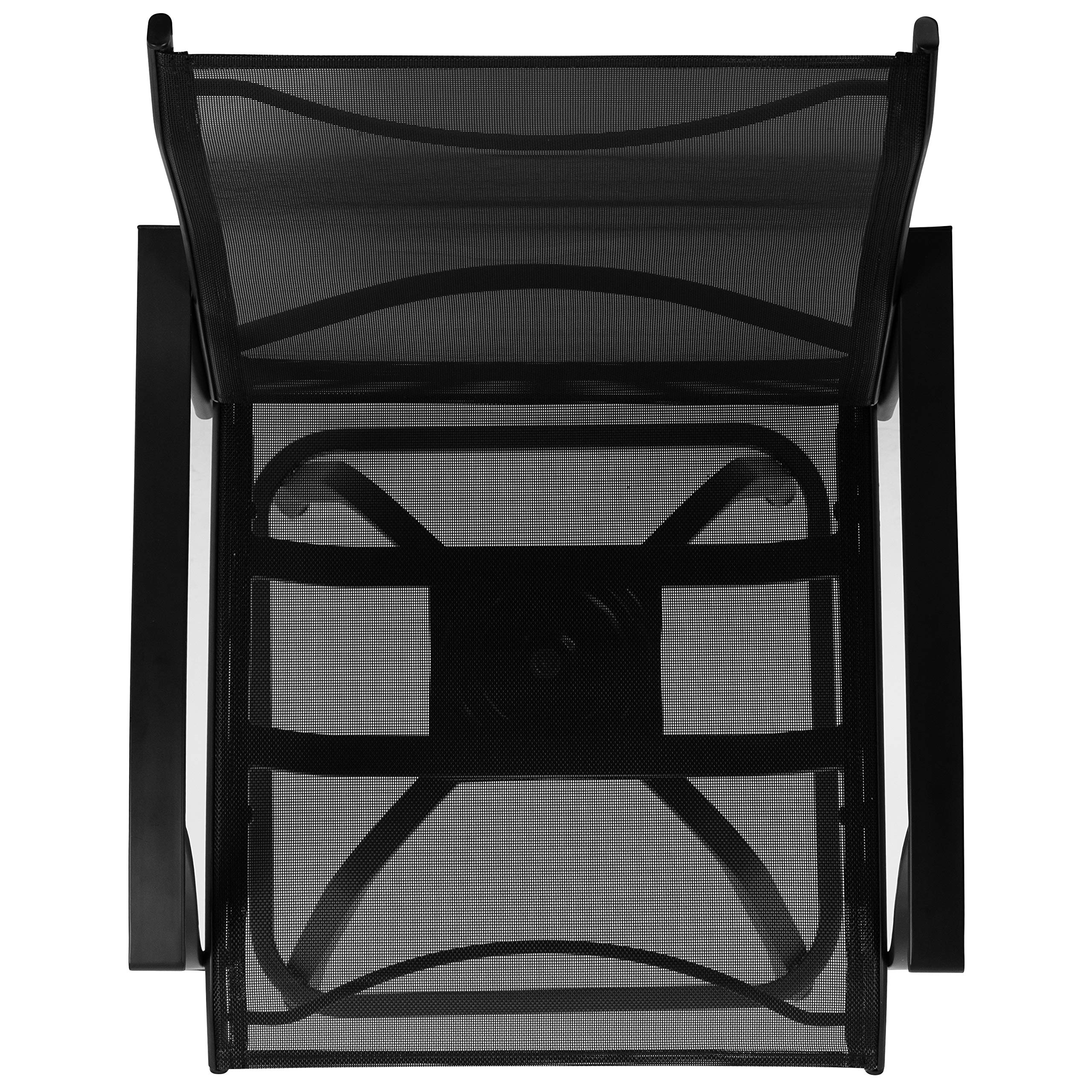 **Black All-Weather Textilene Swivel Bar Height Patio Stools Set of 2 – High Back & Armrests for Outdoor Deck, Garden, or Poolside Relaxation**