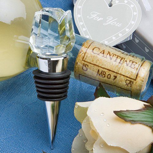 Premium Rose Design Crystal Wine Stopper - Elegant Glass Bottle Sealer for Wine, Champagne & Liquor - Perfect for Gifts, Parties & Home Bar Accessories