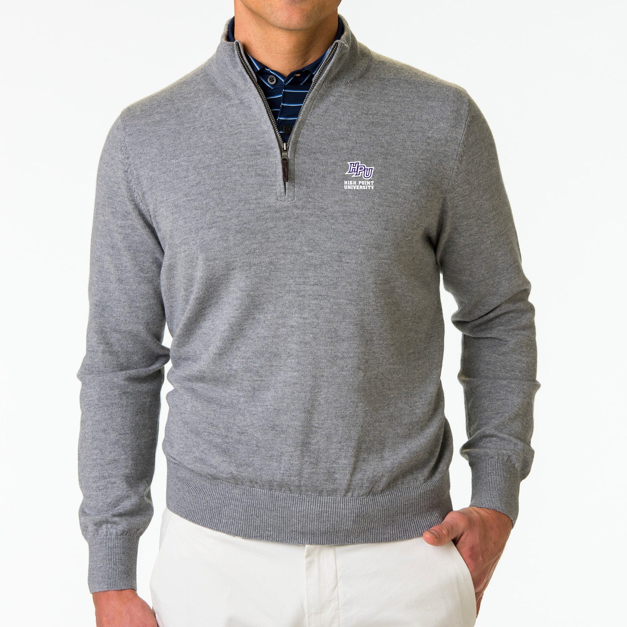 High Point University Baruffa Merino Wool Quarter Zip Sweater | Premium Collegiate Pullover for Men & Women | Perfect for Campus, Outdoor Activities & Casual Wear