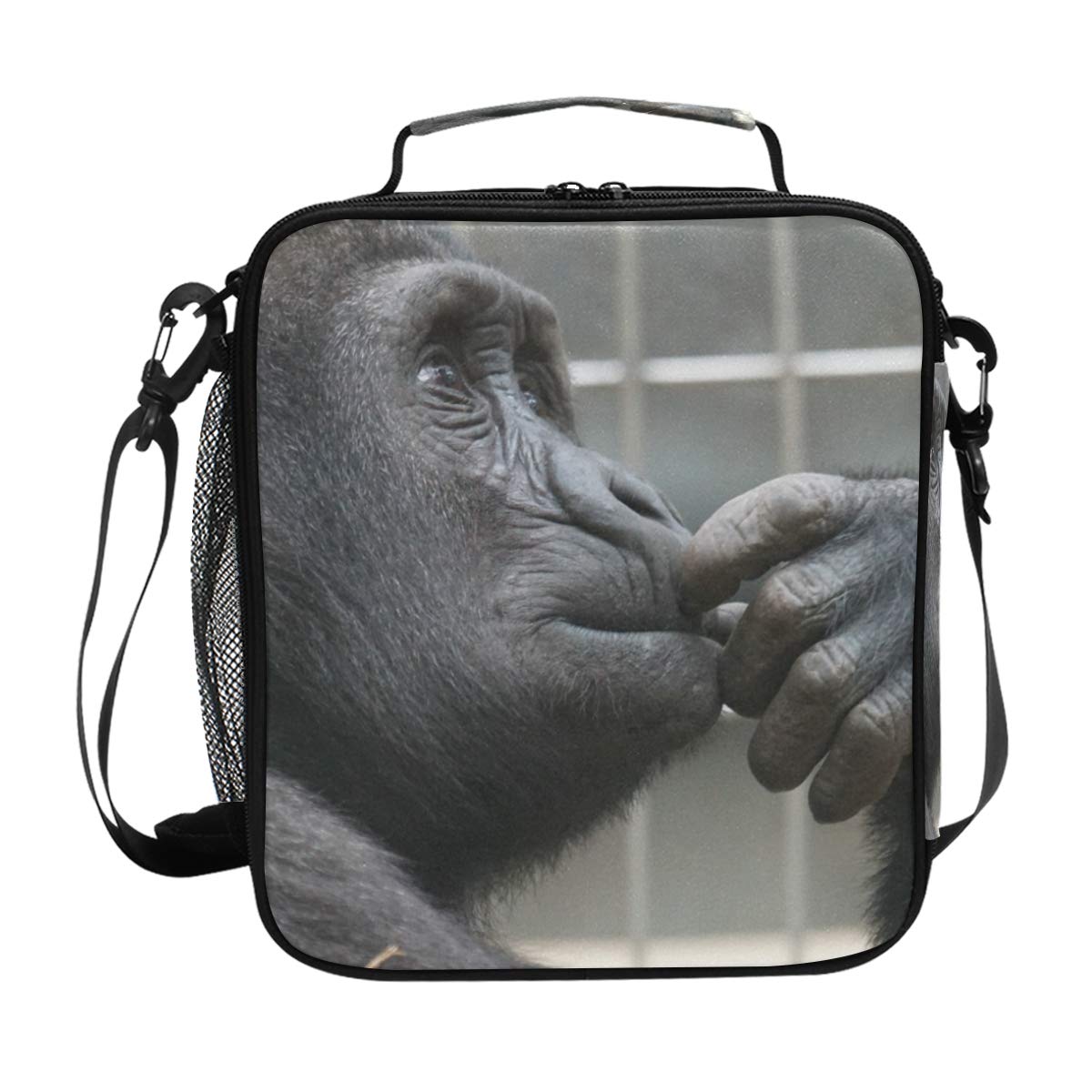 Insulated Lunch Box Cooler with Shoulder Strap - Animal Primate Orangutan Design for Women, Men & Kids - Large Tote Bag for School, Office & Picnics - Perfect for Meal Prep, Work Lunches & Outdoor Activities