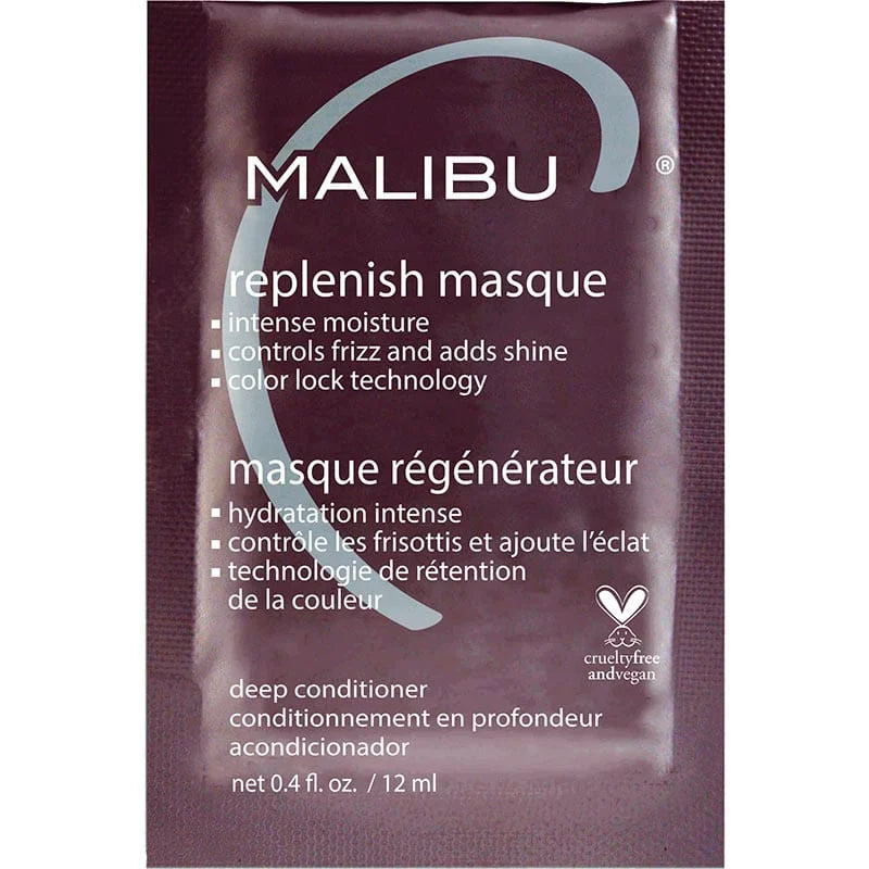 Malibu C Replenish Hair Masque - Deep Conditioning Treatment for Dry, Damaged Hair | Vegan & Sulfate-Free | Salon-Quality Hydration for All Hair Types | Perfect for Post-Color Care & Weekly Hair Repair