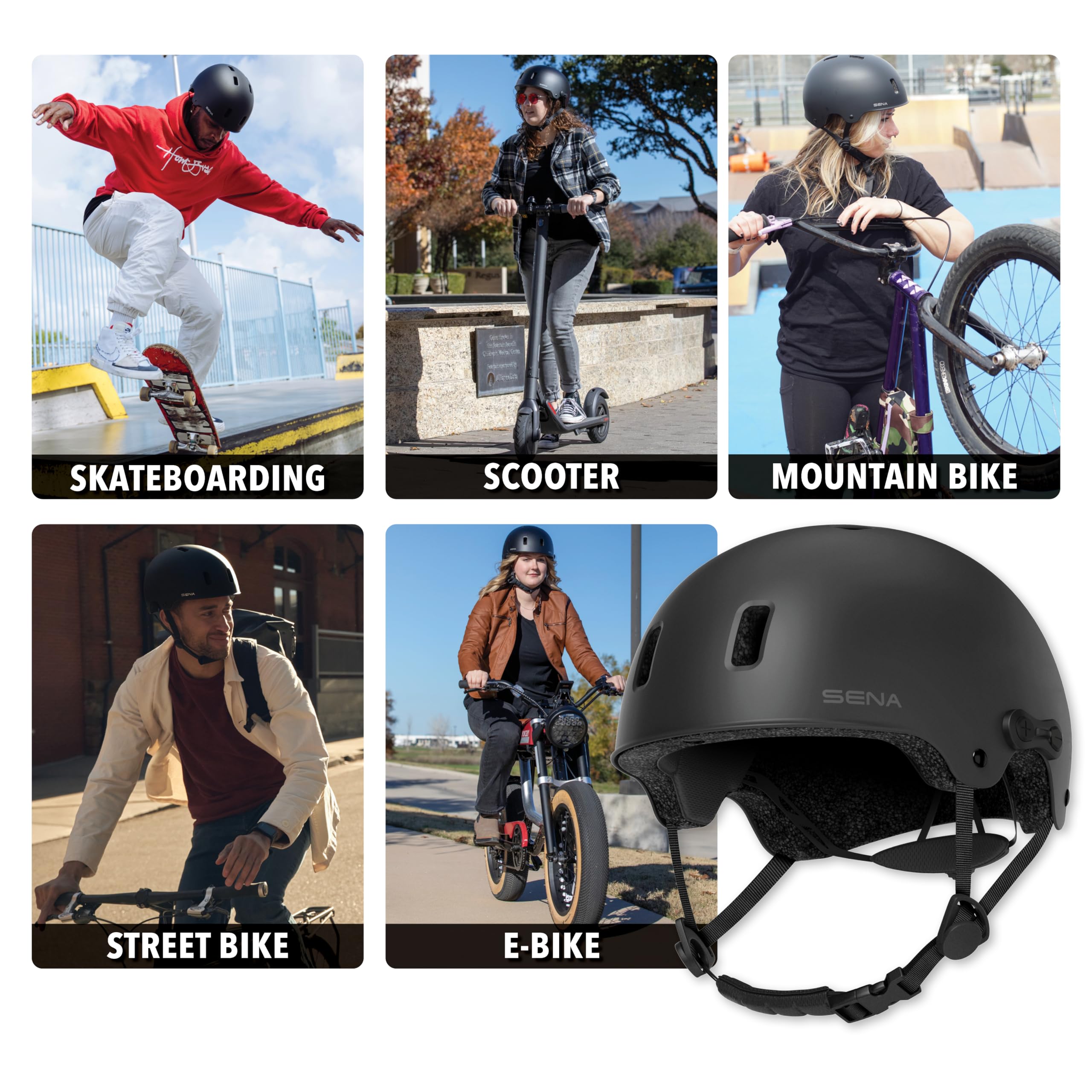 Sena Rumba Multi-Sport Bluetooth Motorcycle Bike Cycling Helmet - Wireless Communication for Riders, Bikers & Outdoor Adventures