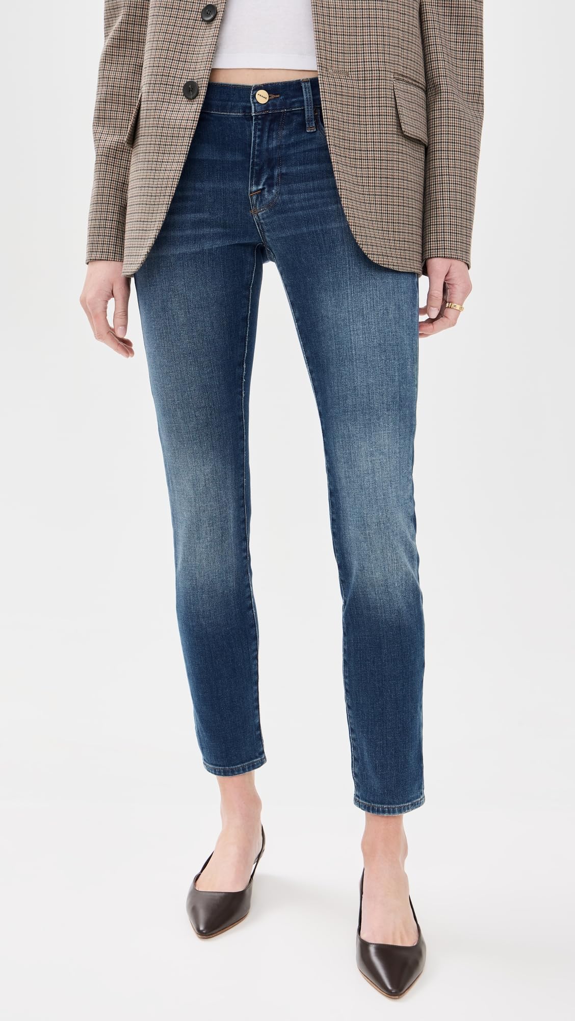 FRAME Women's Le Garcon Jeans - High Waist Slim Fit Stretch Denim Pants for Casual Wear & Everyday Outfits