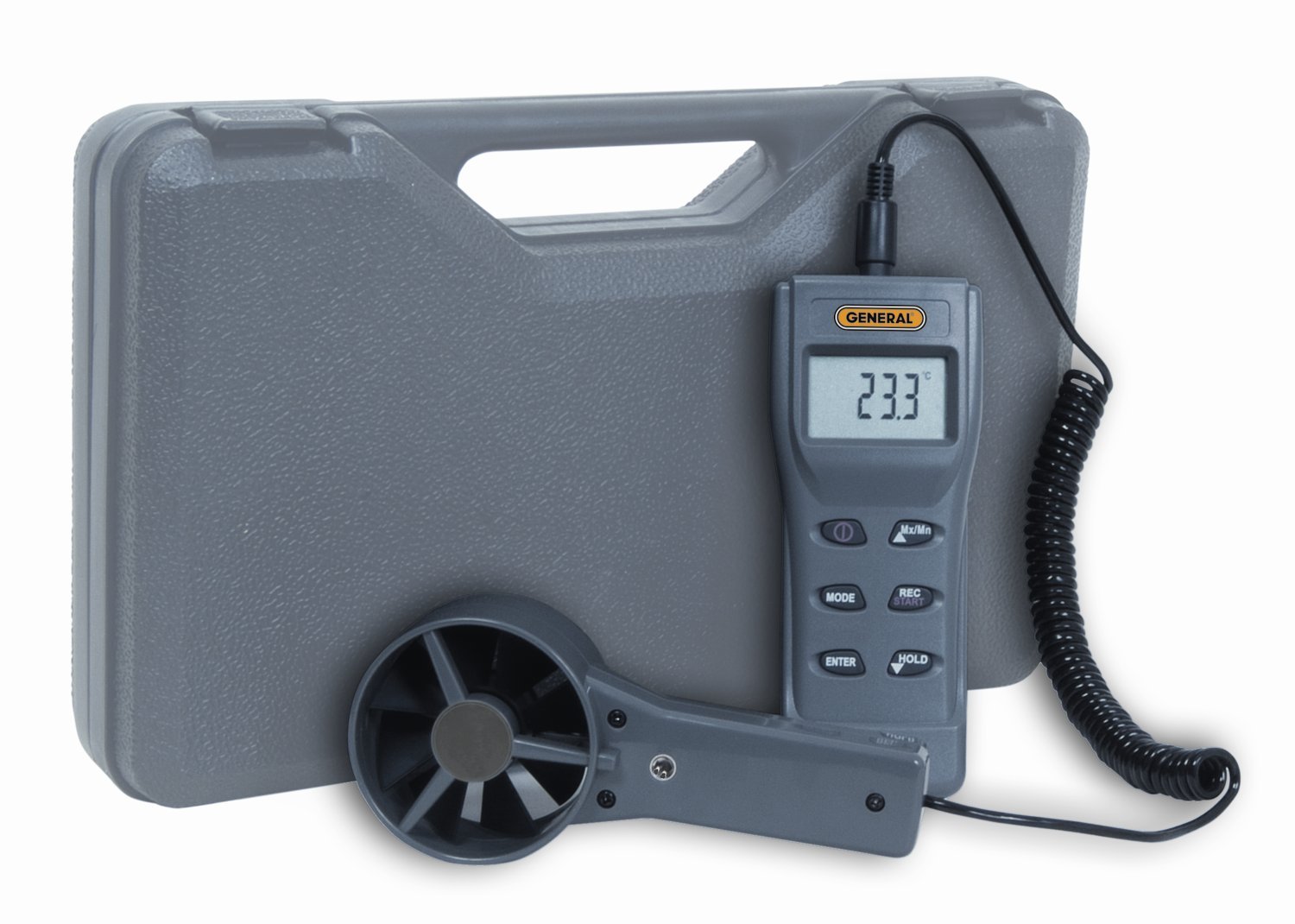 General Tools WDCFM8912 Digital Airflow Meter Deluxe Kit - HVAC, Duct Testing, Indoor Air Quality Monitoring for Professionals & DIY